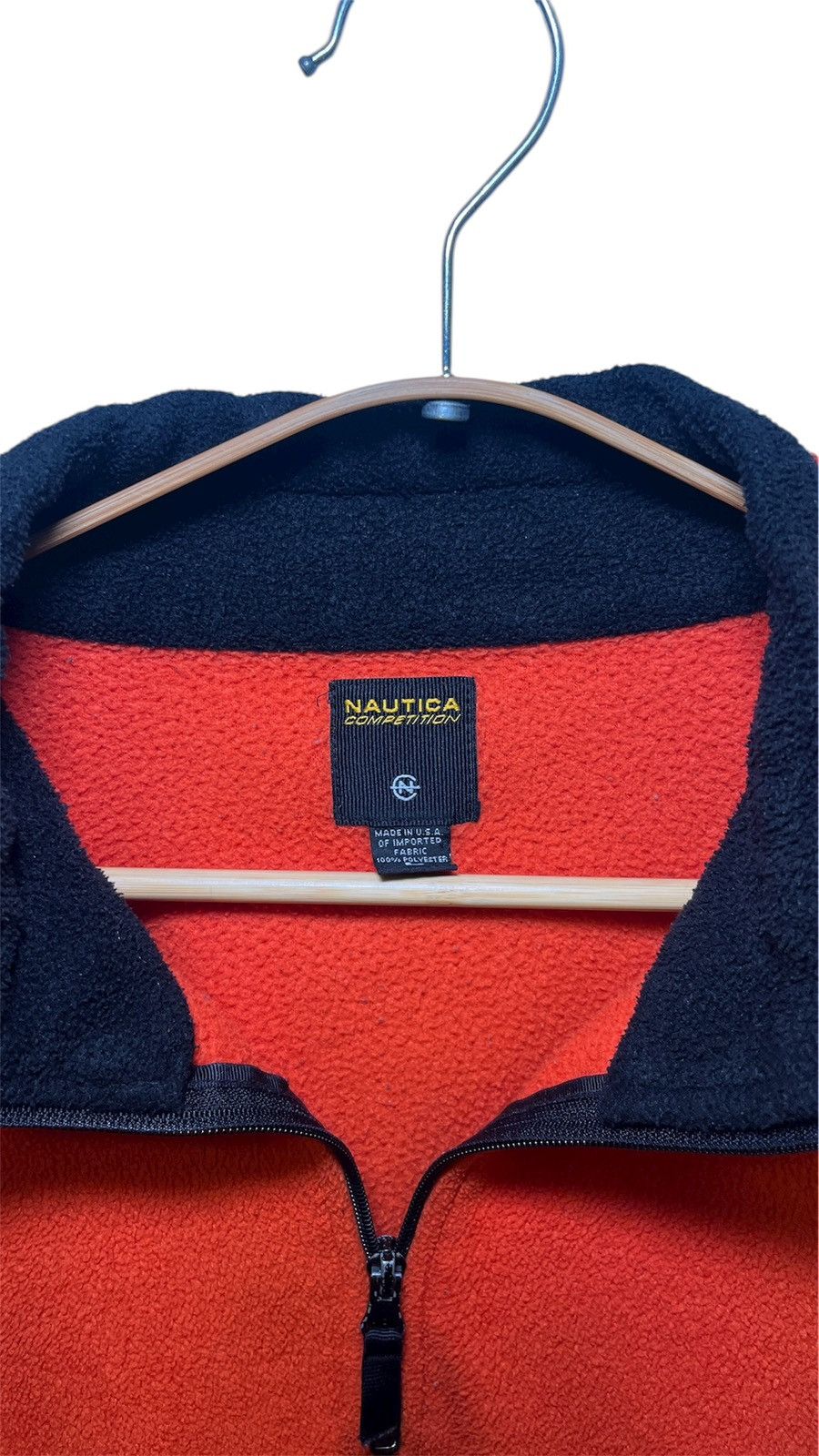 Nautica Y2K Nautica Competition Red Fleece Quarter Zip Pullover Size US L / EU 52-54 / 3 - 3 Thumbnail
