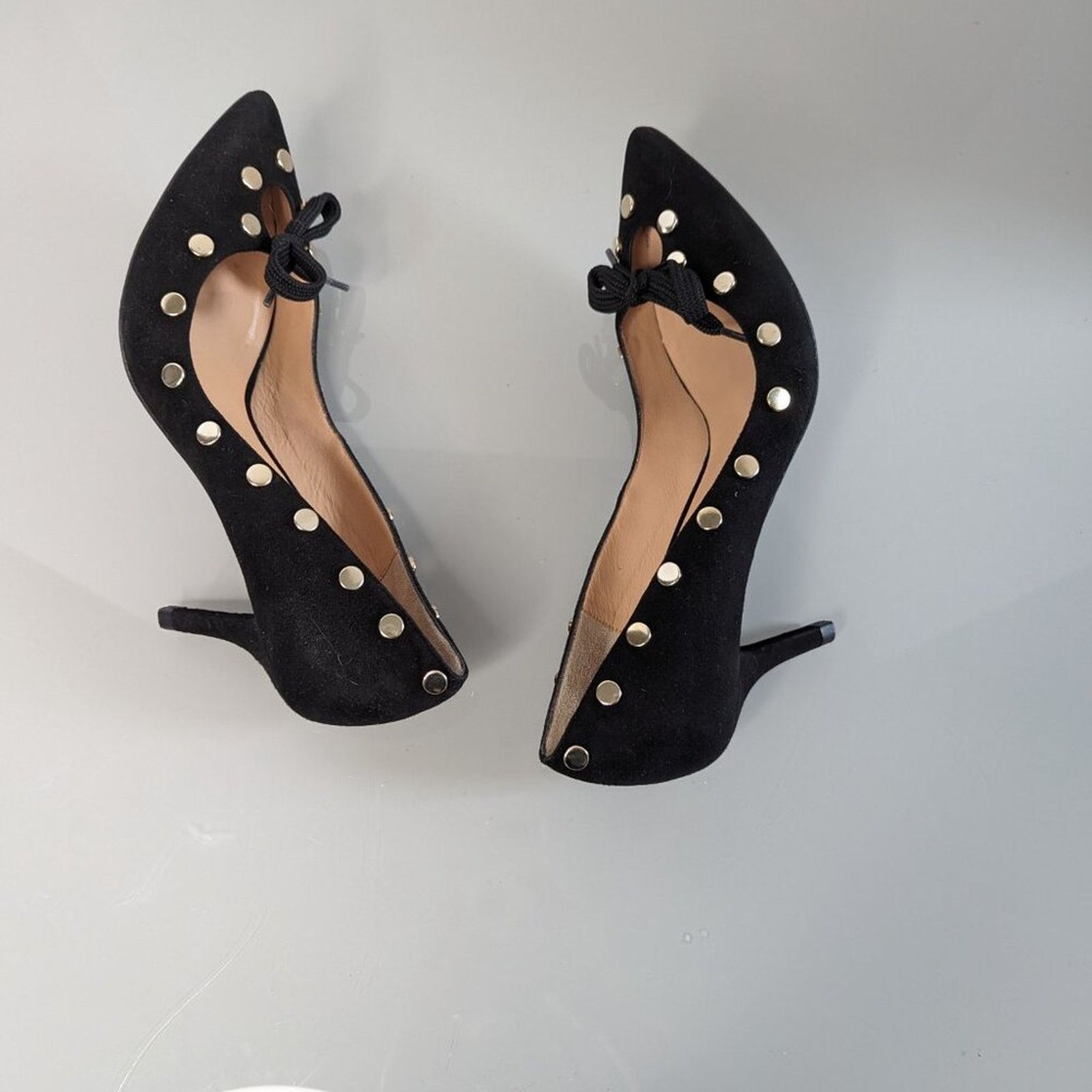 Anthropologie Anthropologie Hoss Intropia Black Pointed Toe Heels Bows 37 Size US 7 / IT 37 - 5 Thumbnail