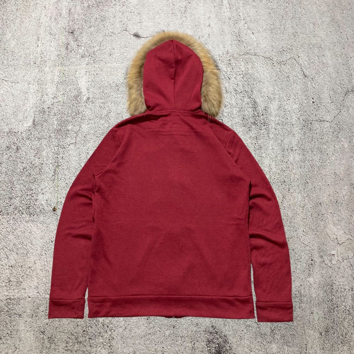 Japanese Brand 2000s Sematic Design Duffle Ziphoodie Fur Red Maroon Lgb Size US M / EU 48-50 / 2 - 9 Thumbnail
