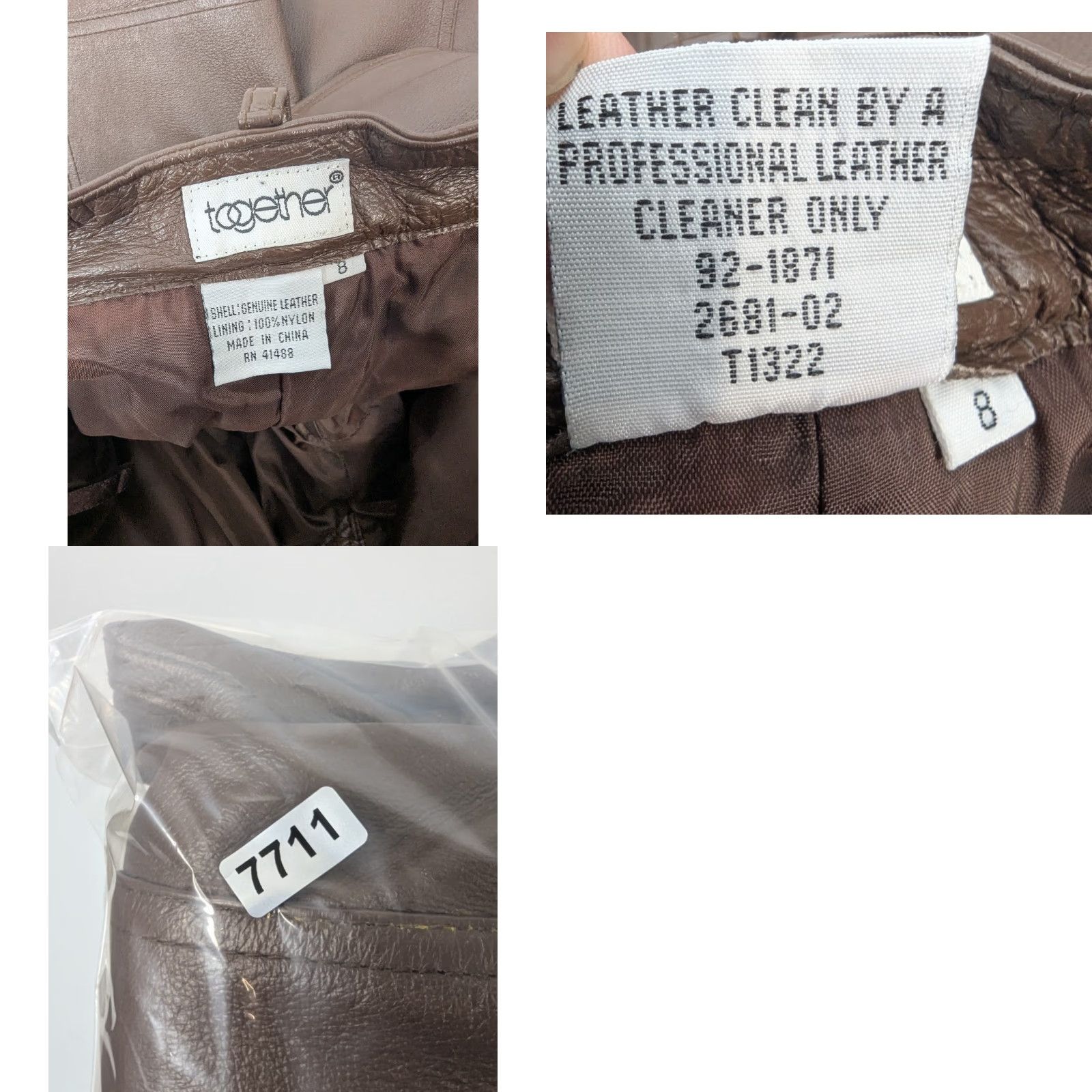 Vintage VINTAGE Together Women's 8 Pants Brown Leather High Rise Tapered Pants Size 30" / US 8 / IT 44 - 9 Thumbnail