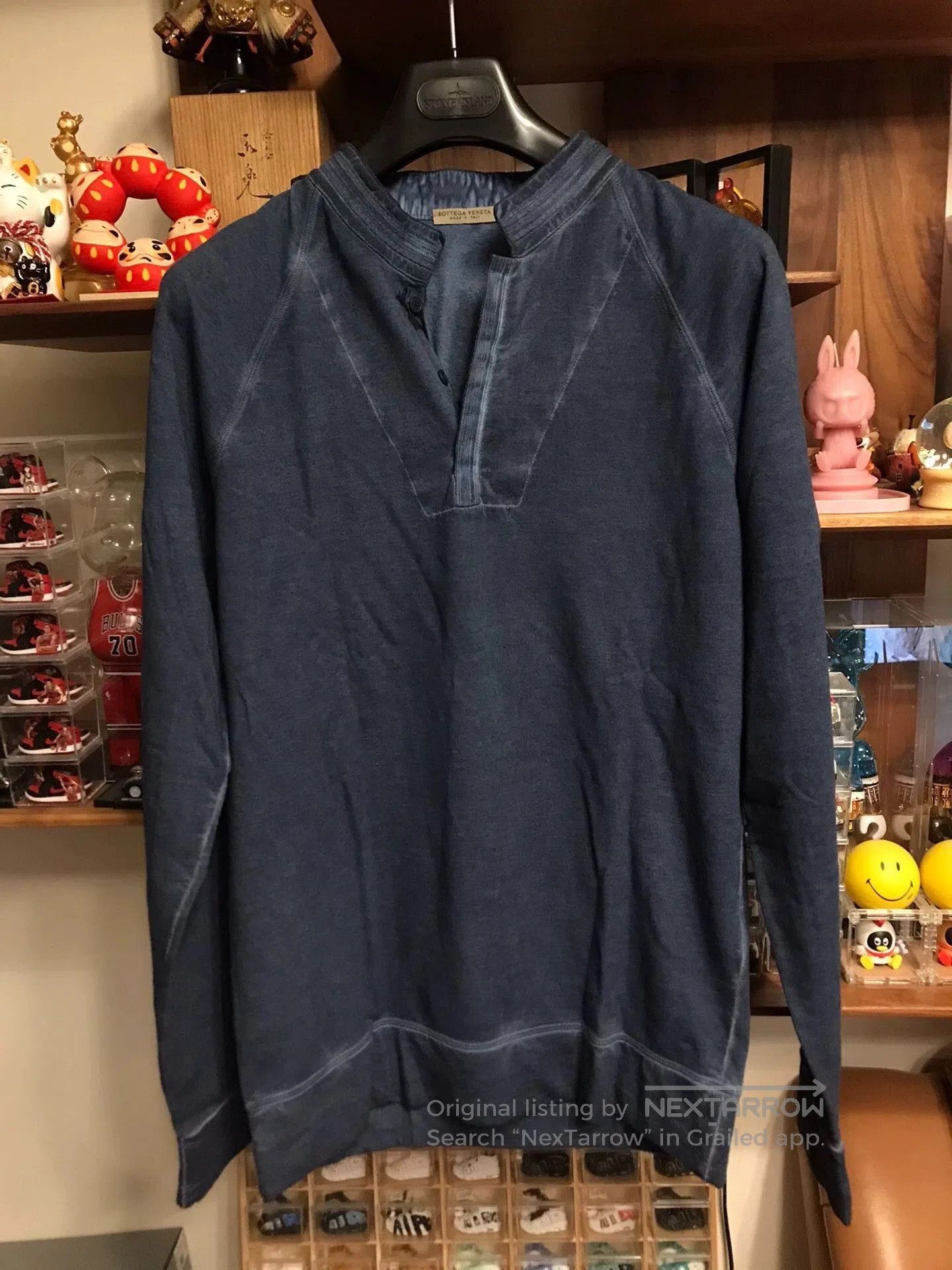 Bottega Veneta Blue Long Sleeve Henley Shirt. Size US M / EU 48-50 / 2 - 1 Thumbnail