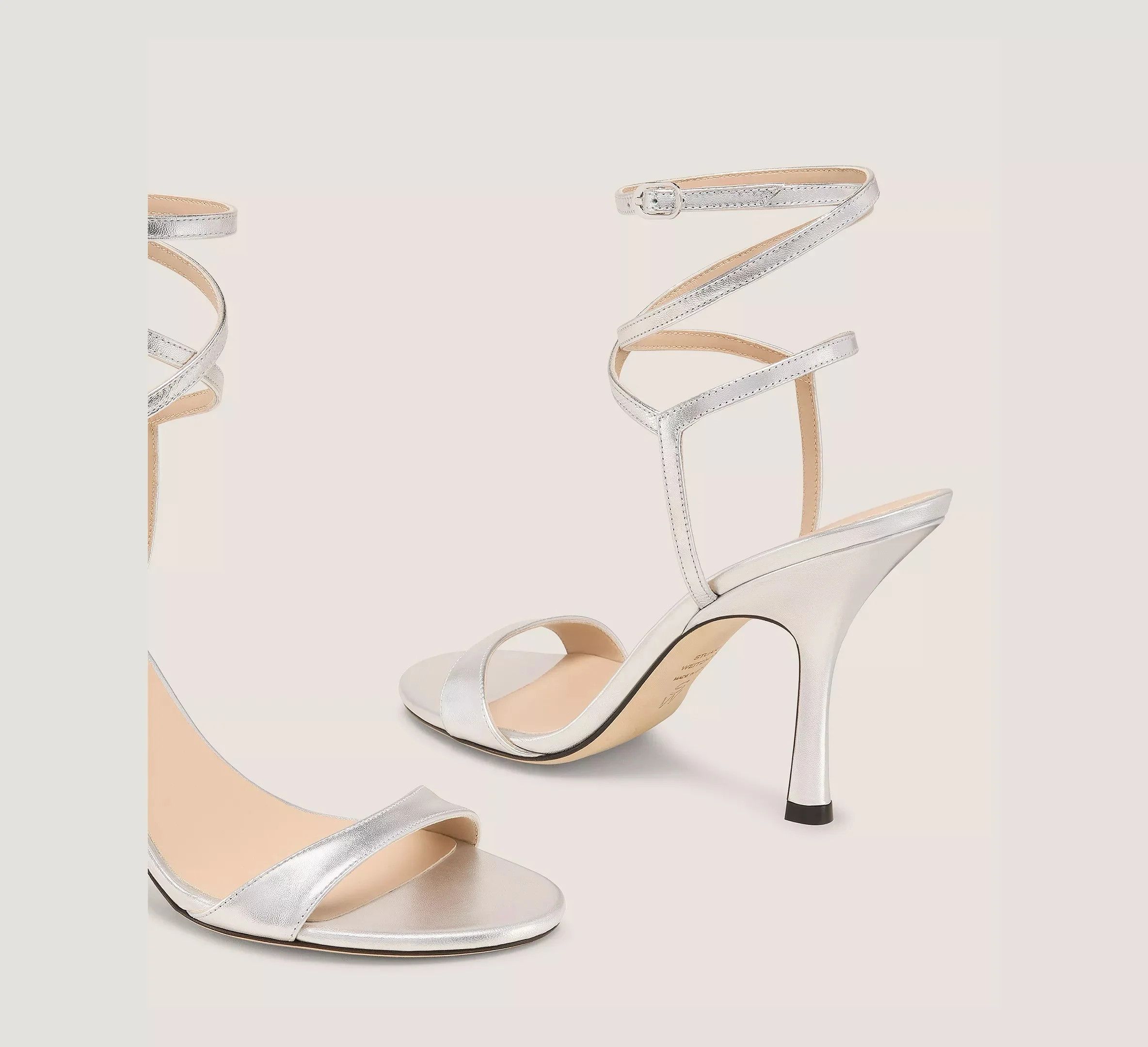 Stuart Weitzman os11x0126 Nudist Wrap Sandals in Silver Size US 7 / IT 37 - 4 Thumbnail