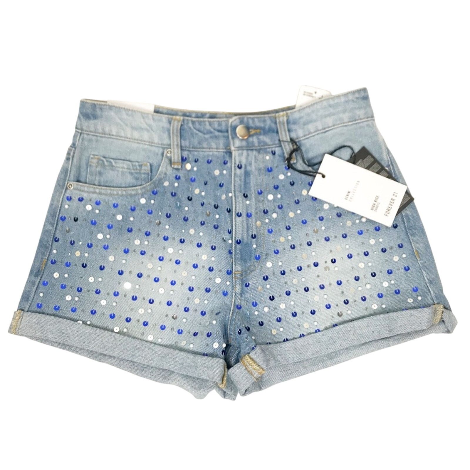 Forever 21 Forever 21 Sequin Pearl High Rise Jean Shorts Size 24" / US 00 / IT 34 - 6 Thumbnail