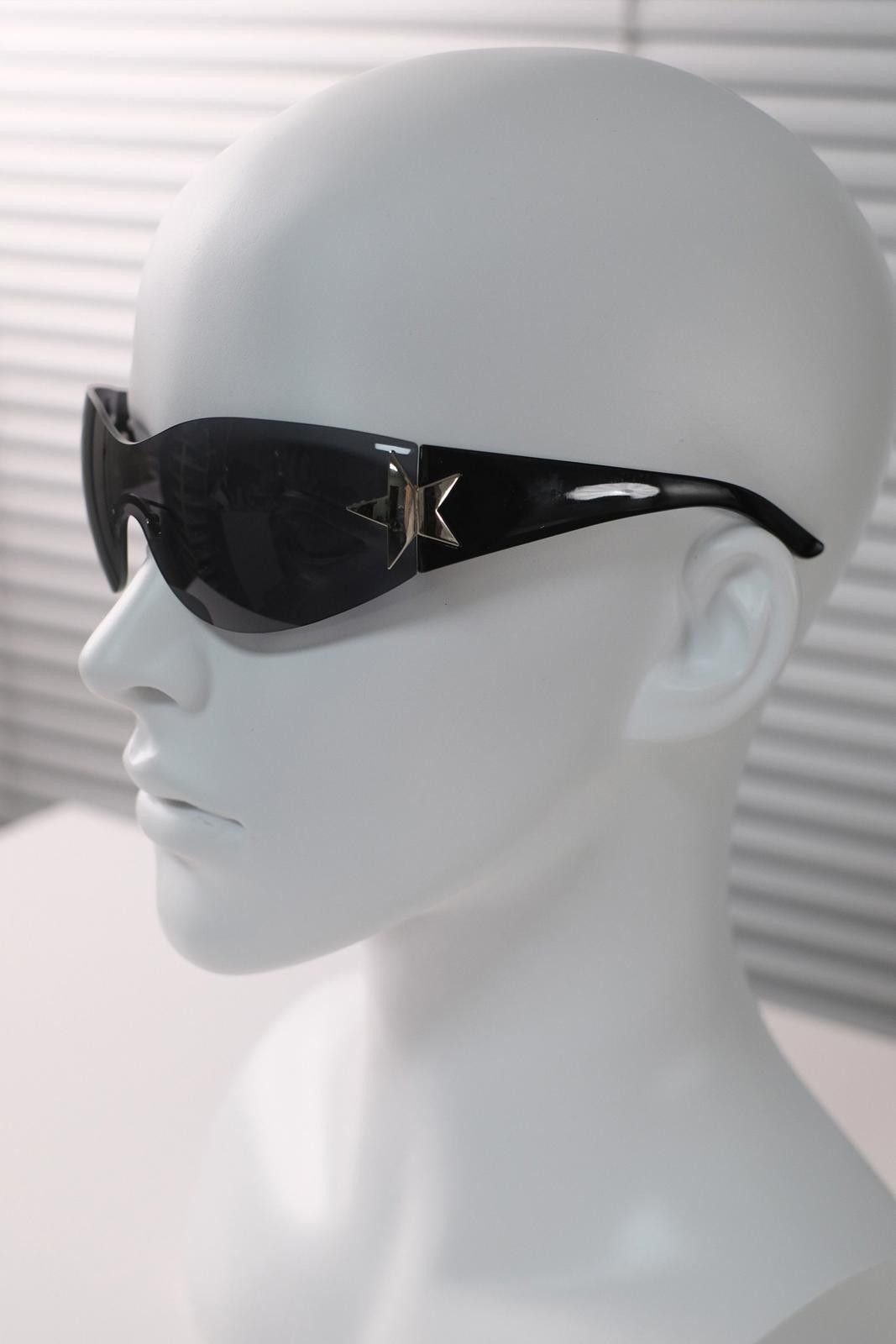 Other Y2k Vtg Avant Garde Cyber Punk Black Sunglasses Unisex OS Size ONE SIZE - 8 Thumbnail