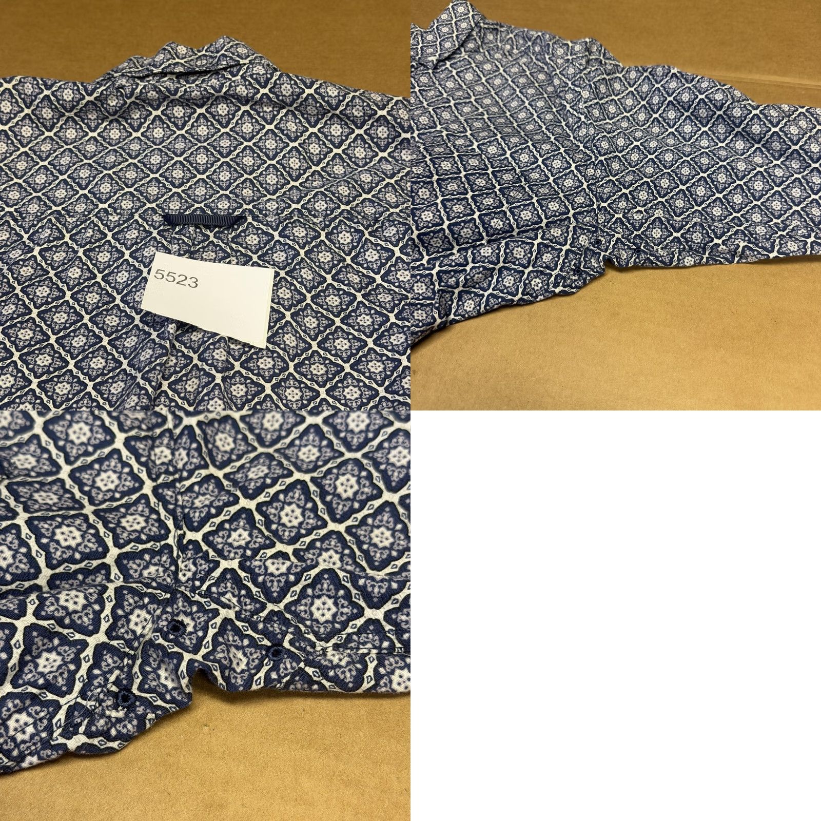 Vintage Panhandle Mens Medium Blue Geometric Long Sleeve Button-Down Shirt Shirt casual Western Stretch Size US M / EU 48-50 / 2 - 9 Thumbnail