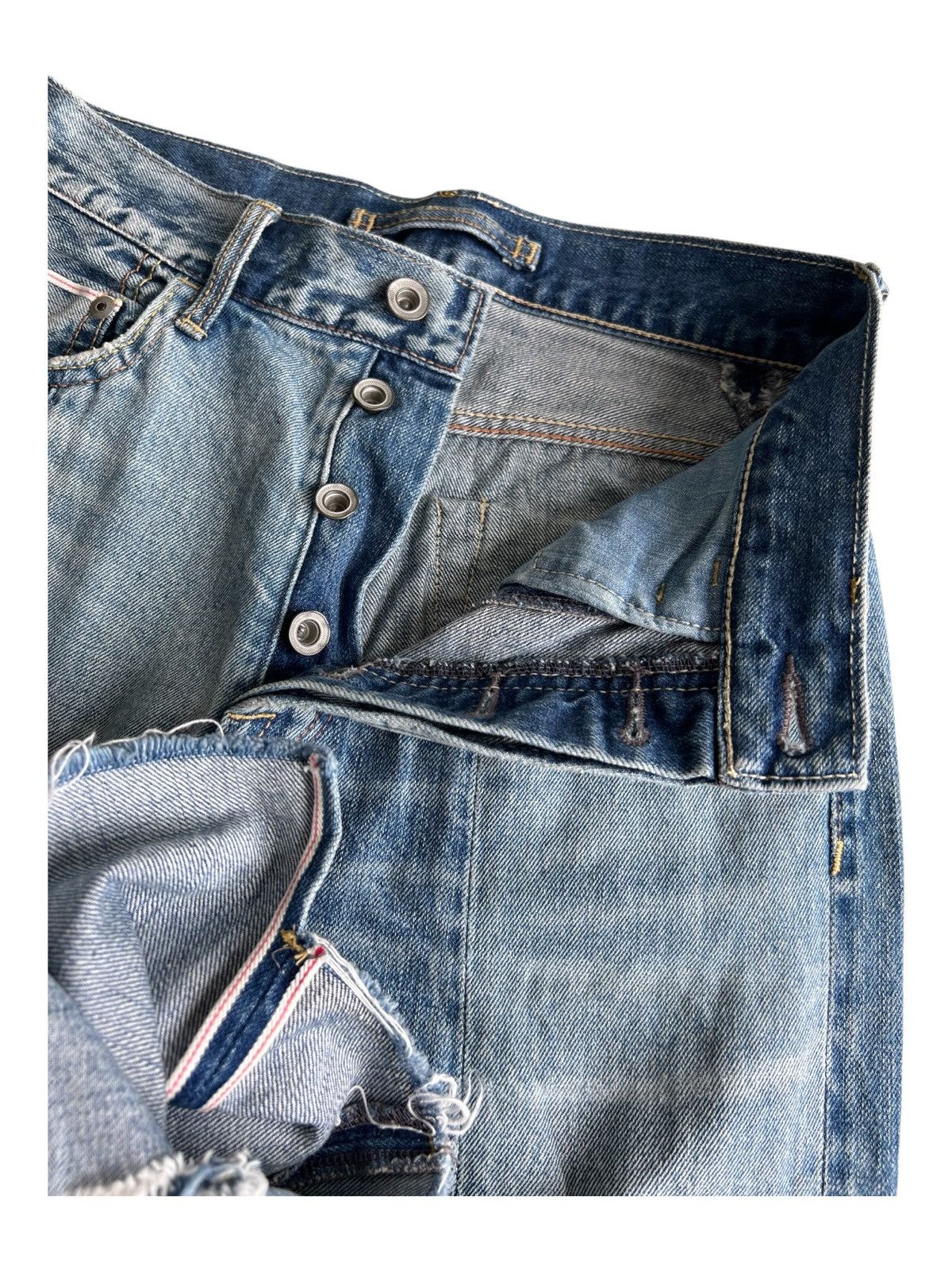 KMRii Beautiful Boro Patchwork Y2K GOA Nimes Selvaged Jeans Denim Size US 27 - 7 Thumbnail