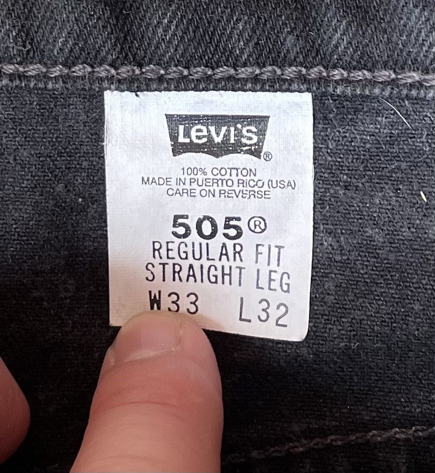 Levi's Vintage LEVI'S 505 black denim jeans 33x32 Size US 33 - 2 Thumbnail