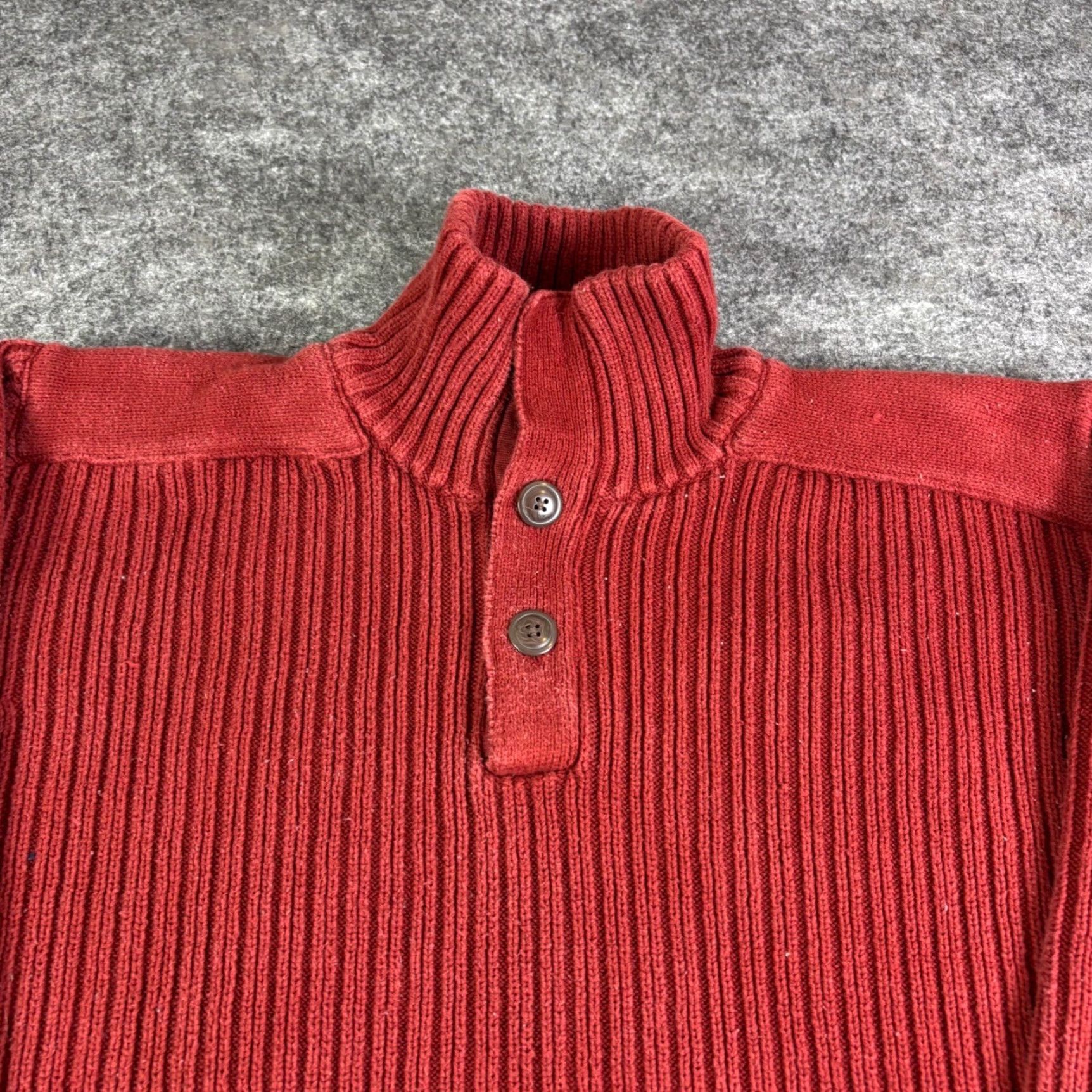 Timberland Timberland Sweater Mens XL Red Mock Neck Knit Cotton Heavyweight Shoulder Pads Pullover 90s Casual Workwear Size US XL / EU 56 / 4 - 6 Thumbnail