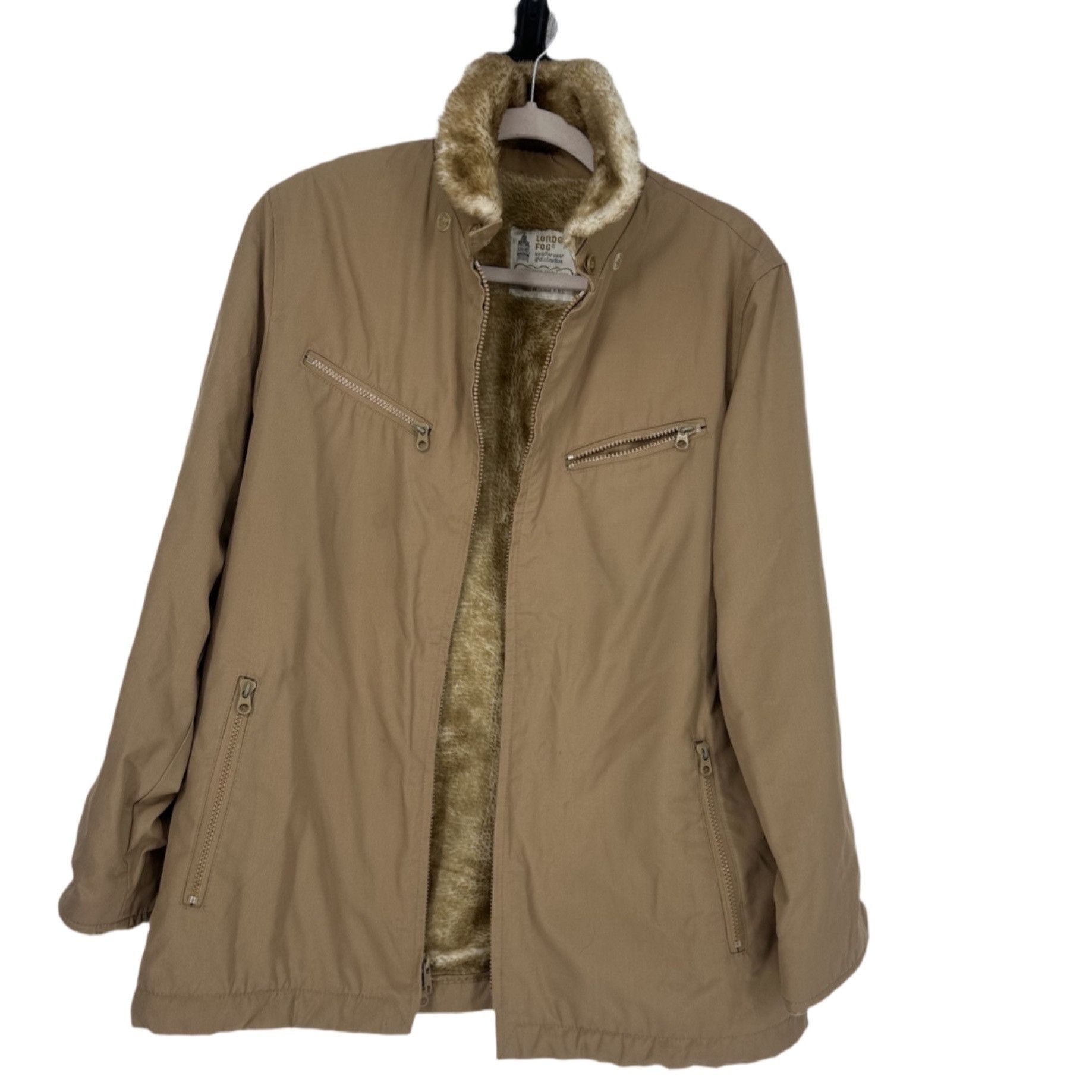 London Fog 90s London Fog Faux Fur Lined Khaki Grails Jacket - XL Size US XL / EU 56 / 4 - 2 Thumbnail