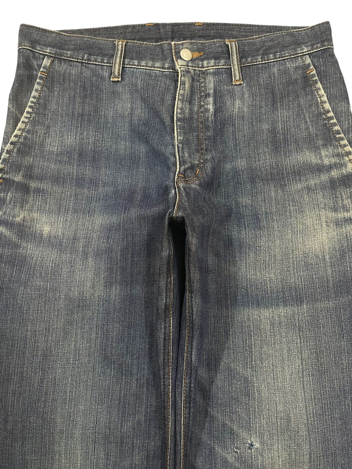 14th Addiction Vintage Japanese Brand Blue Wash Style Loose Jeans Size US 33 - 3 Thumbnail