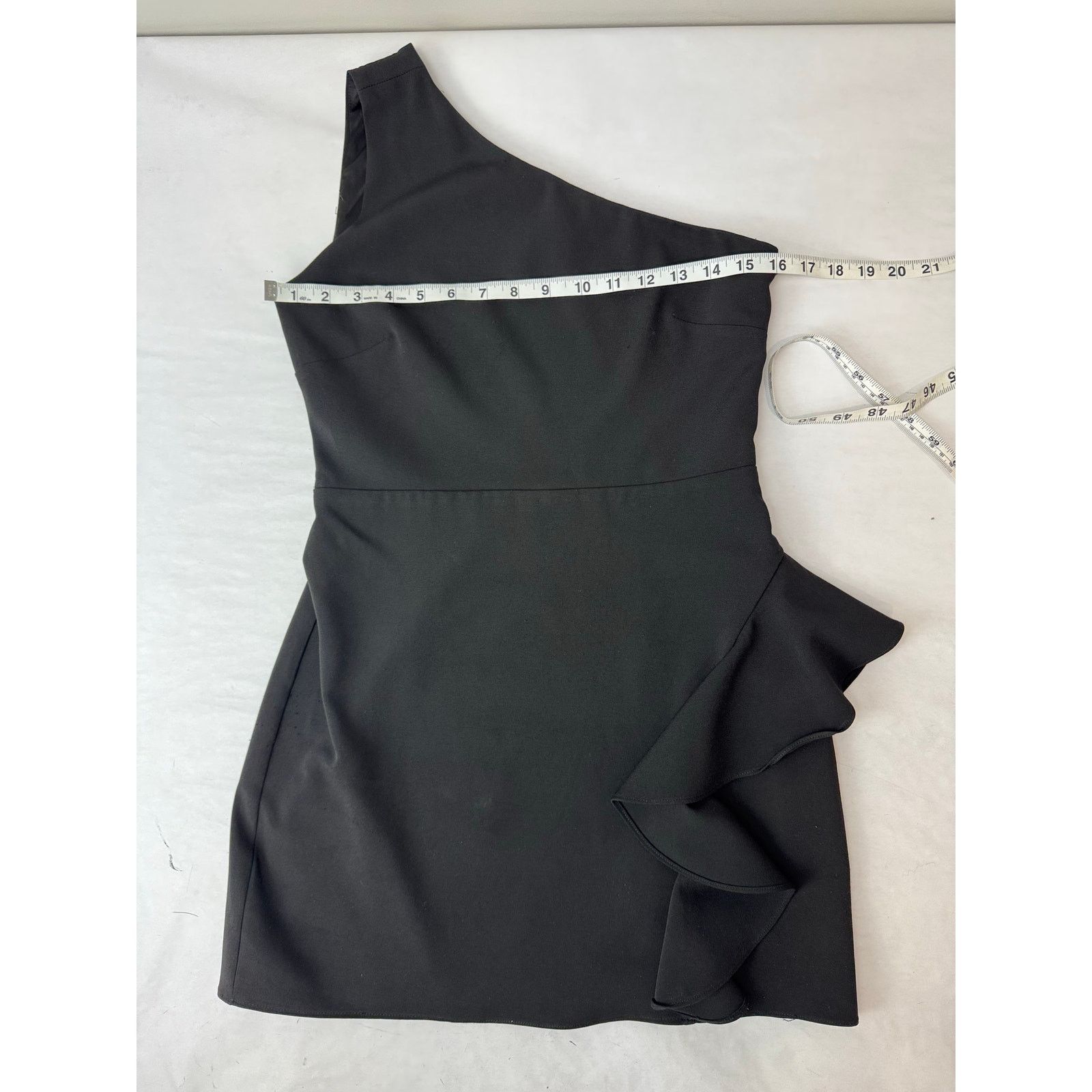 Other Lovers + Friends Black One Shoulder Ruffle Mini Dress Small Size S / US 4 / IT 40 - 5 Thumbnail