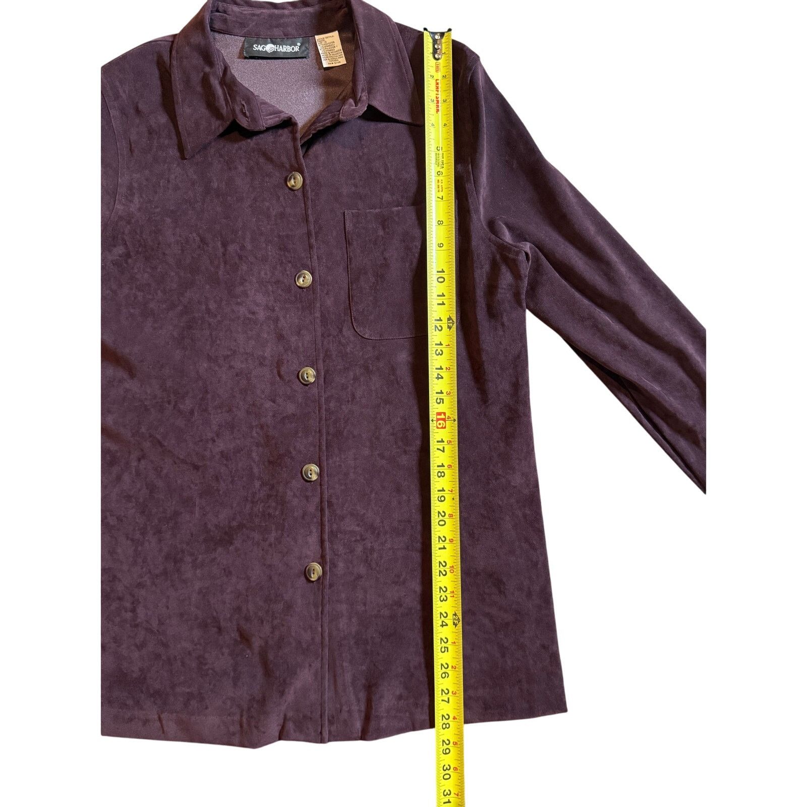 Vintage Vintage 90s Sag Harbor Faux Suede Purple Women's Blouse Size XL / US 12-14 / IT 48-50 - 4 Thumbnail