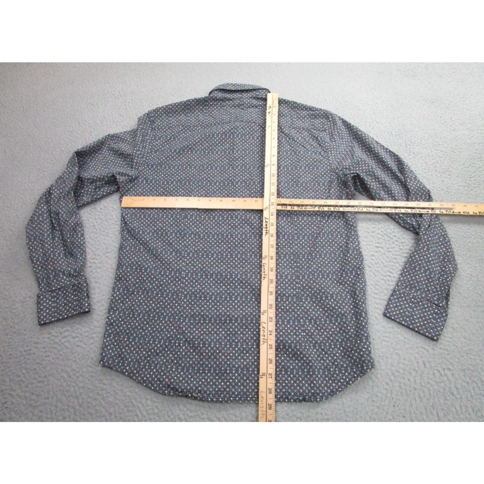 Robert Graham Robert Graham Shirt Mens Large Black Tailored Fit Long Sleeve Button-Up Geometric Cotton-Spandex Mens Size US L / EU 52-54 / 3 - 7 Thumbnail