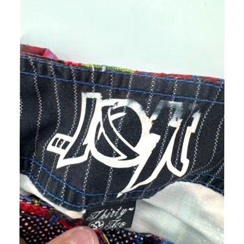 Vintage Lost Enterprises Board Shorts Mens 32 Y2K Multicolor Patchwork Graphic Surf, Men's — image 4 of 6
