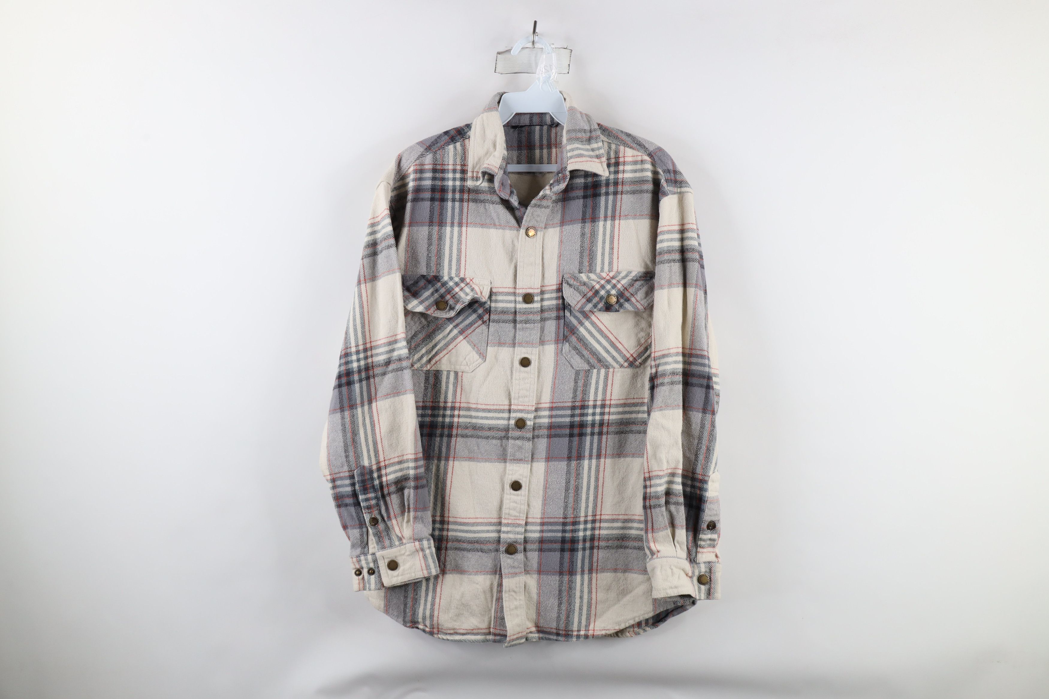 Vintage Vintage 90s Streetwear Heavyweight Flannel Snap Button Shirt Size US M / EU 48-50 / 2 - 1 Thumbnail