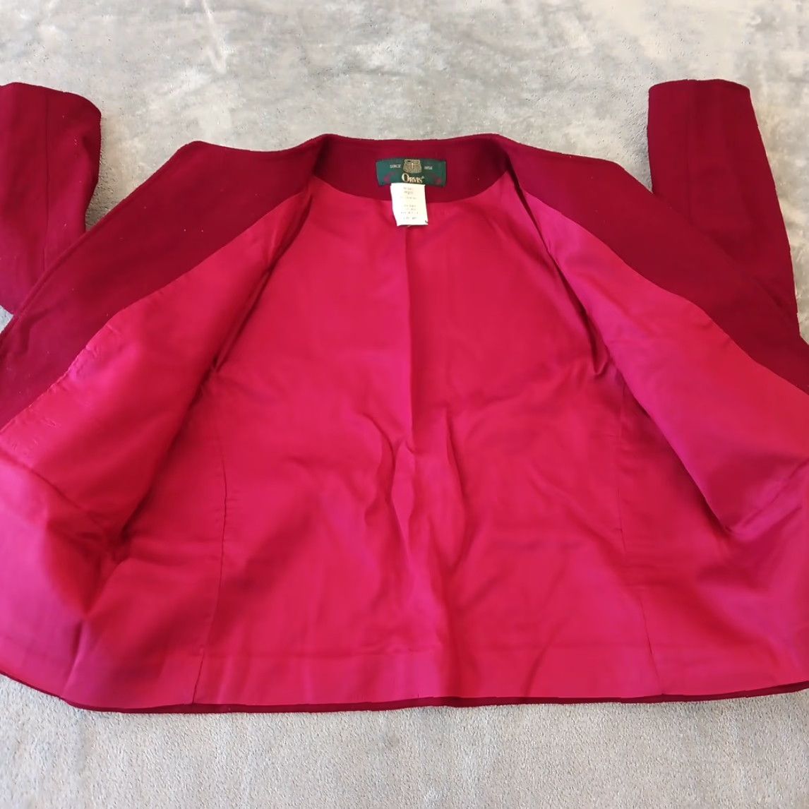 Orvis Orvis Blazer Womens Size 4P Red Wool One Button Long Sleeve Lined Size S / US 4 / IT 40 - 7 Thumbnail