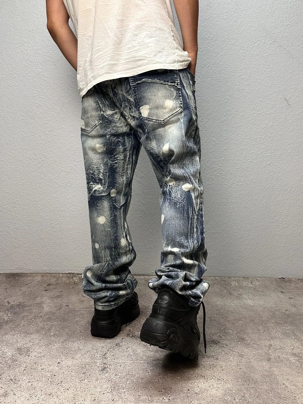 Tornado Mart 👉 Vintage Gothic Cargo Pants Y2K Chrome Ed Hardy Style Size US 34 / EU 50 - 16 Thumbnail
