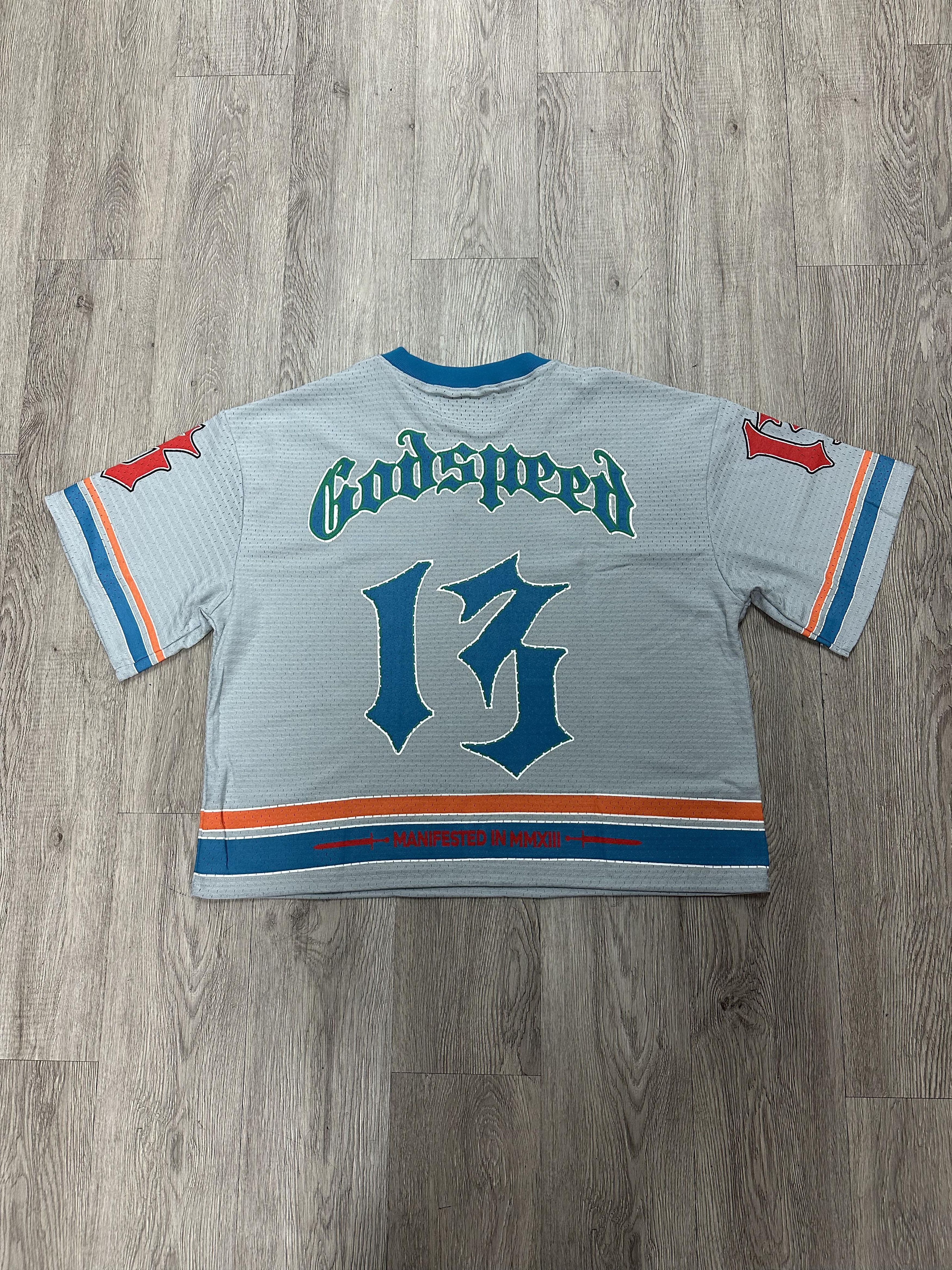Godspeed Godspeed "First Down" Grey Blue & Orange Jersey Size US XXL / EU 58 / 5 - 2 Thumbnail