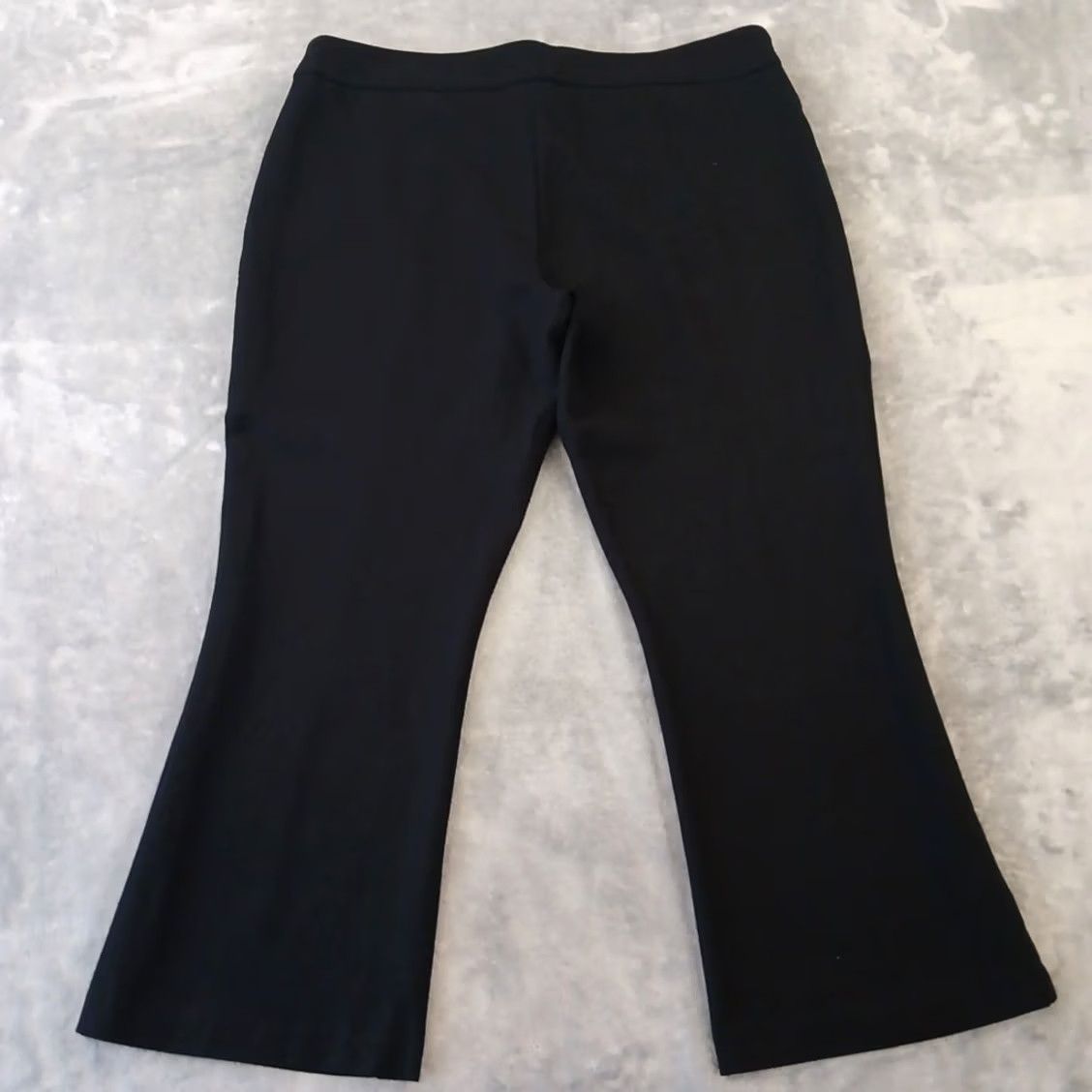 Vintage Zac & Rachel Cropped Pants Womens XL Black Flare Pull On Stretch 38x25.5 Size 40" / US 18 - 2 Thumbnail