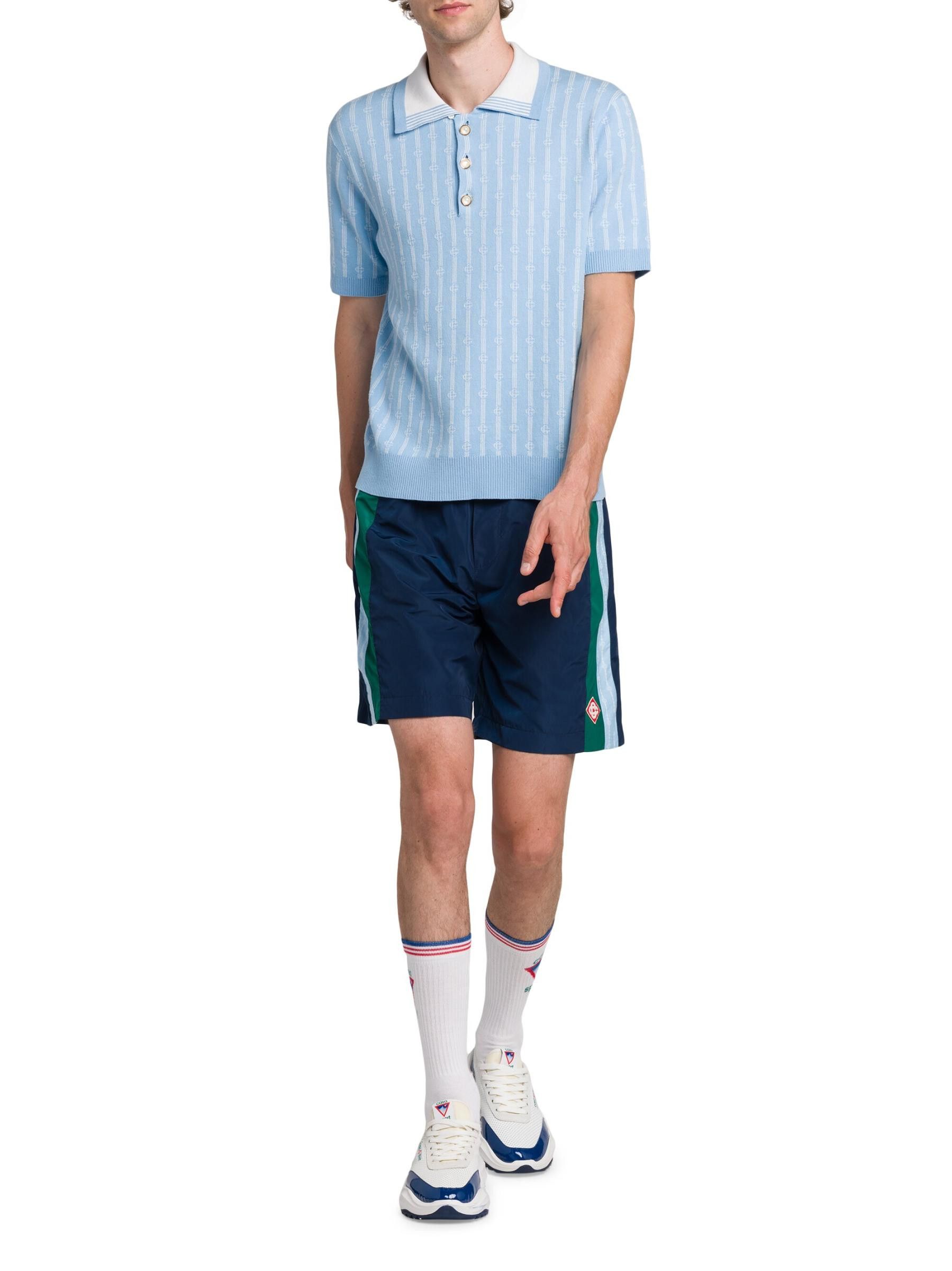 Casablanca os11x0725 Monogram Polo Shirt in Blue Size US XL / EU 56 / 4 - 6 Thumbnail