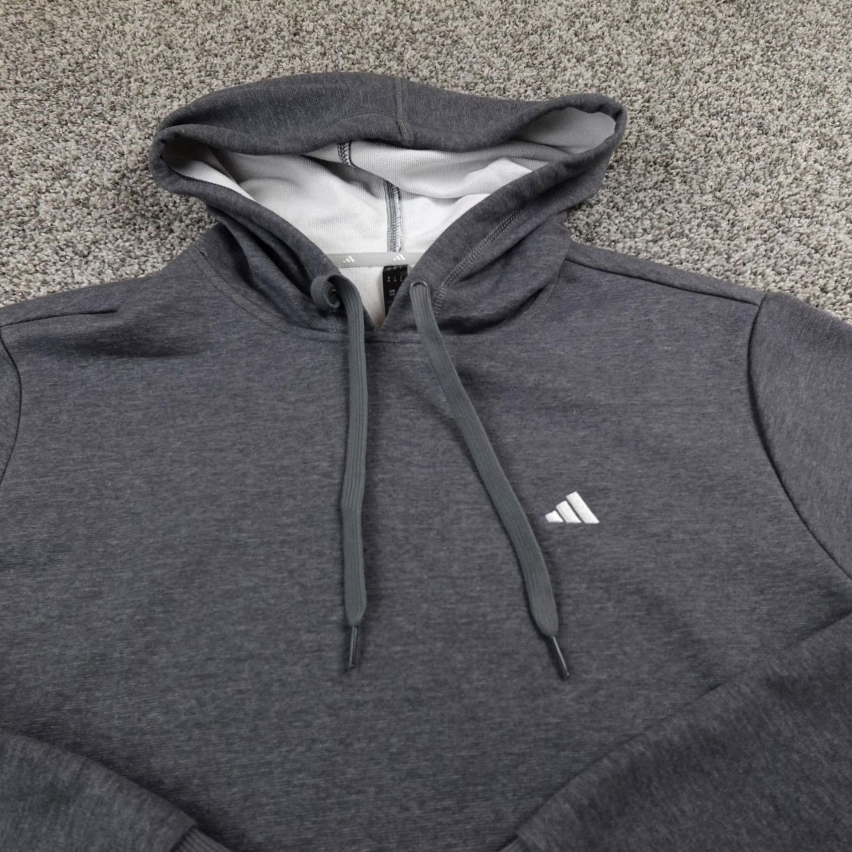 Adidas Nike Shirt Hoodie Mens M Gray Fleece Pullover Sweatshirt Athletic Gym Size US M / EU 48-50 / 2 - 2 Thumbnail