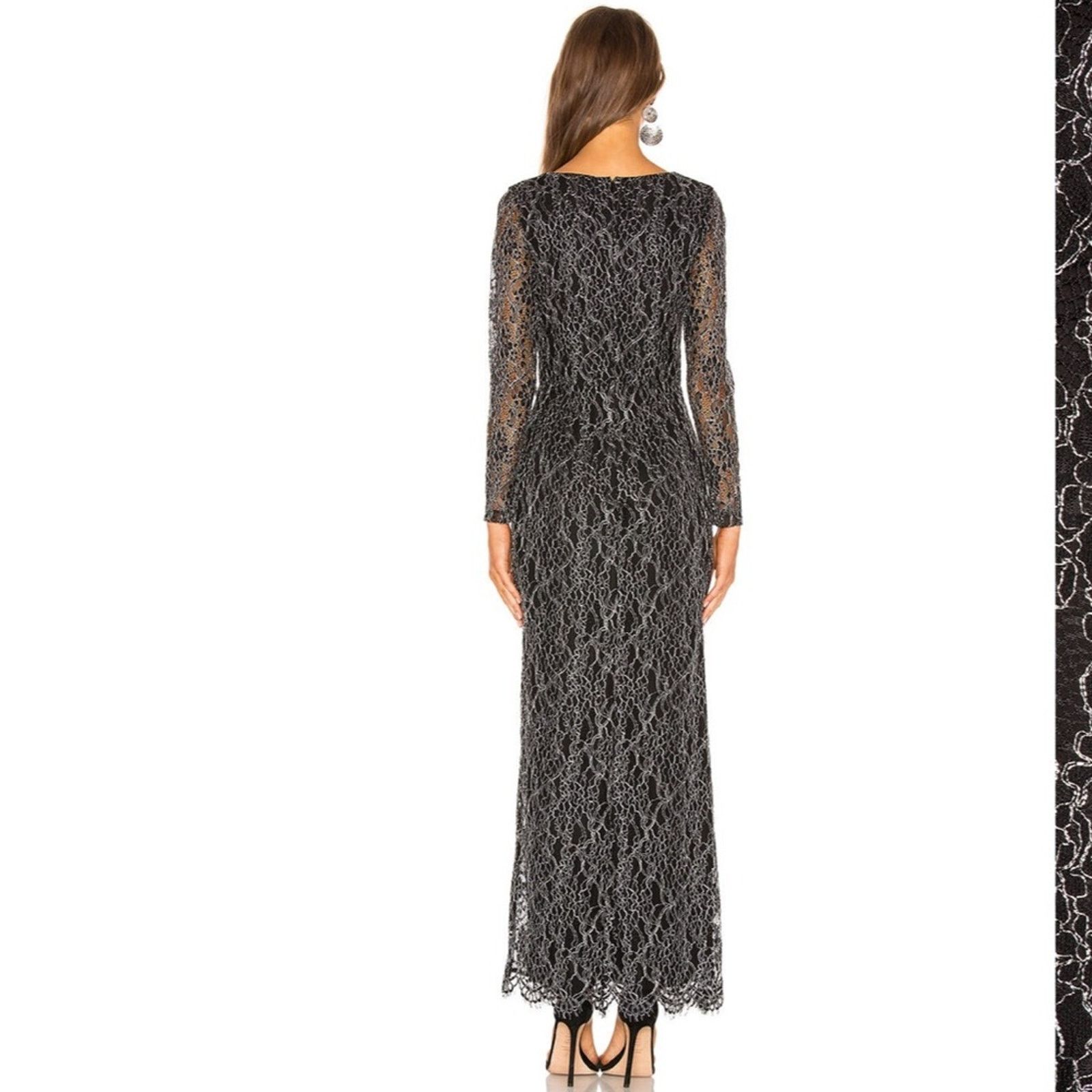 REVOLVE Revolve H:OURS Kiera Lace Gown Metallic Black S Size S / US 4 / IT 40 - 3 Thumbnail