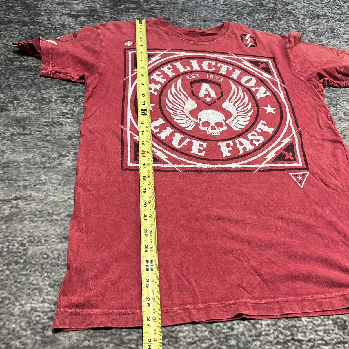 Affliction Affliction Live Fast Red Skull Wings Grunge T Shirt Large Size US L / EU 52-54 / 3 - 10 Thumbnail