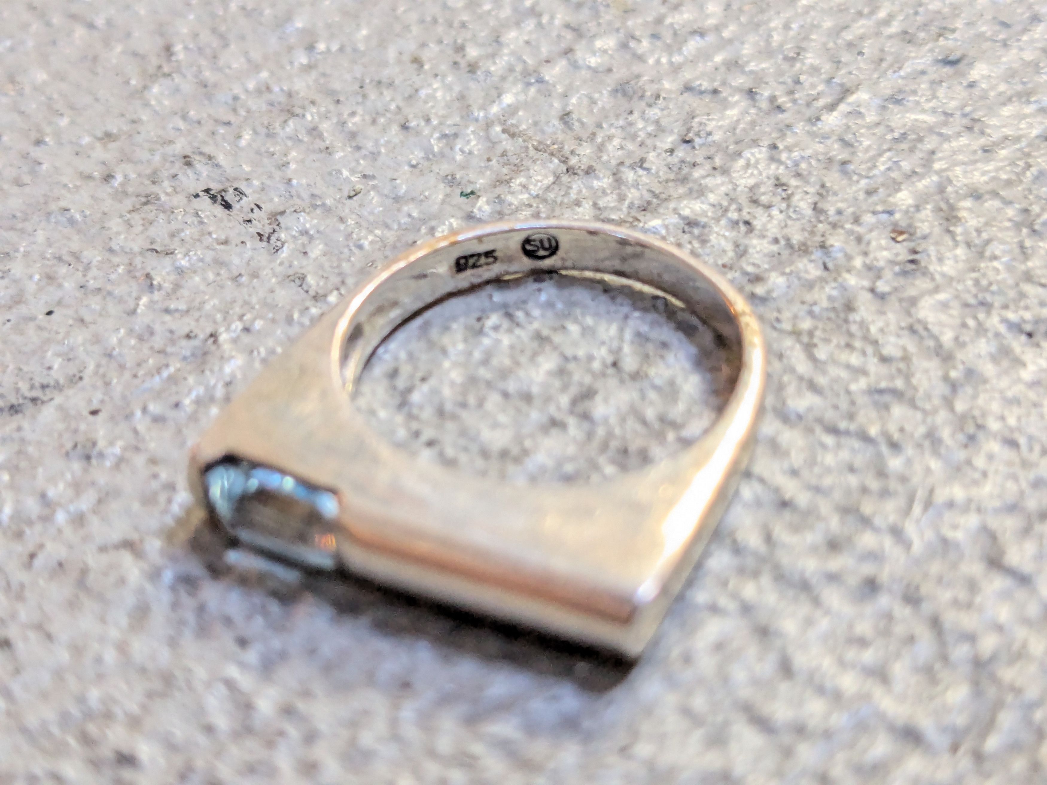 Vintage Vintage Sterling Silver Ring Blue Topaz 6 Band Modern Size ONE SIZE - 6 Thumbnail