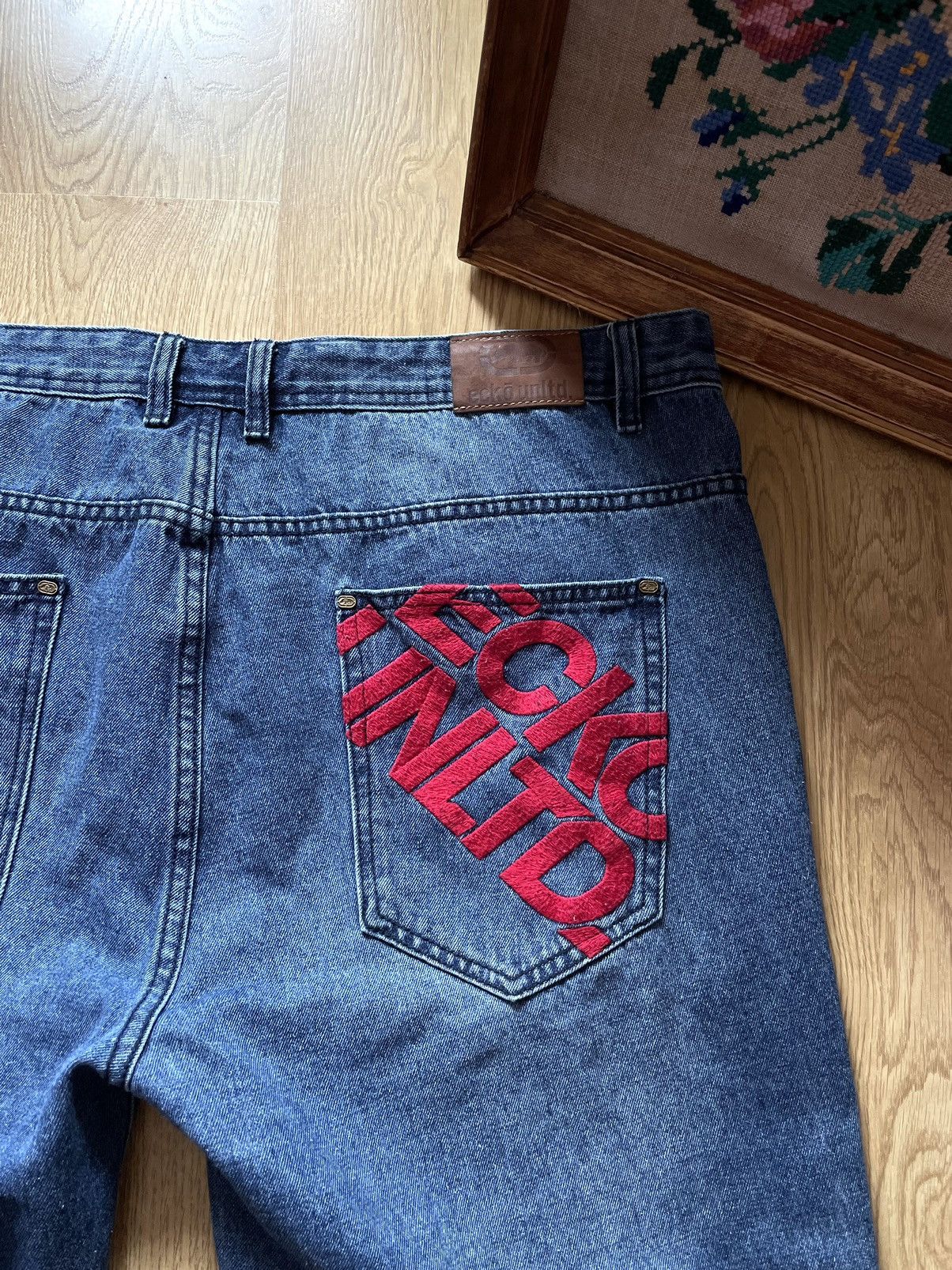 Ecko Unltd. Y2K Vintage Ecko Unltd Embroidered Baggy Denim Jeans Size US 36 / EU 52 - 5 Thumbnail
