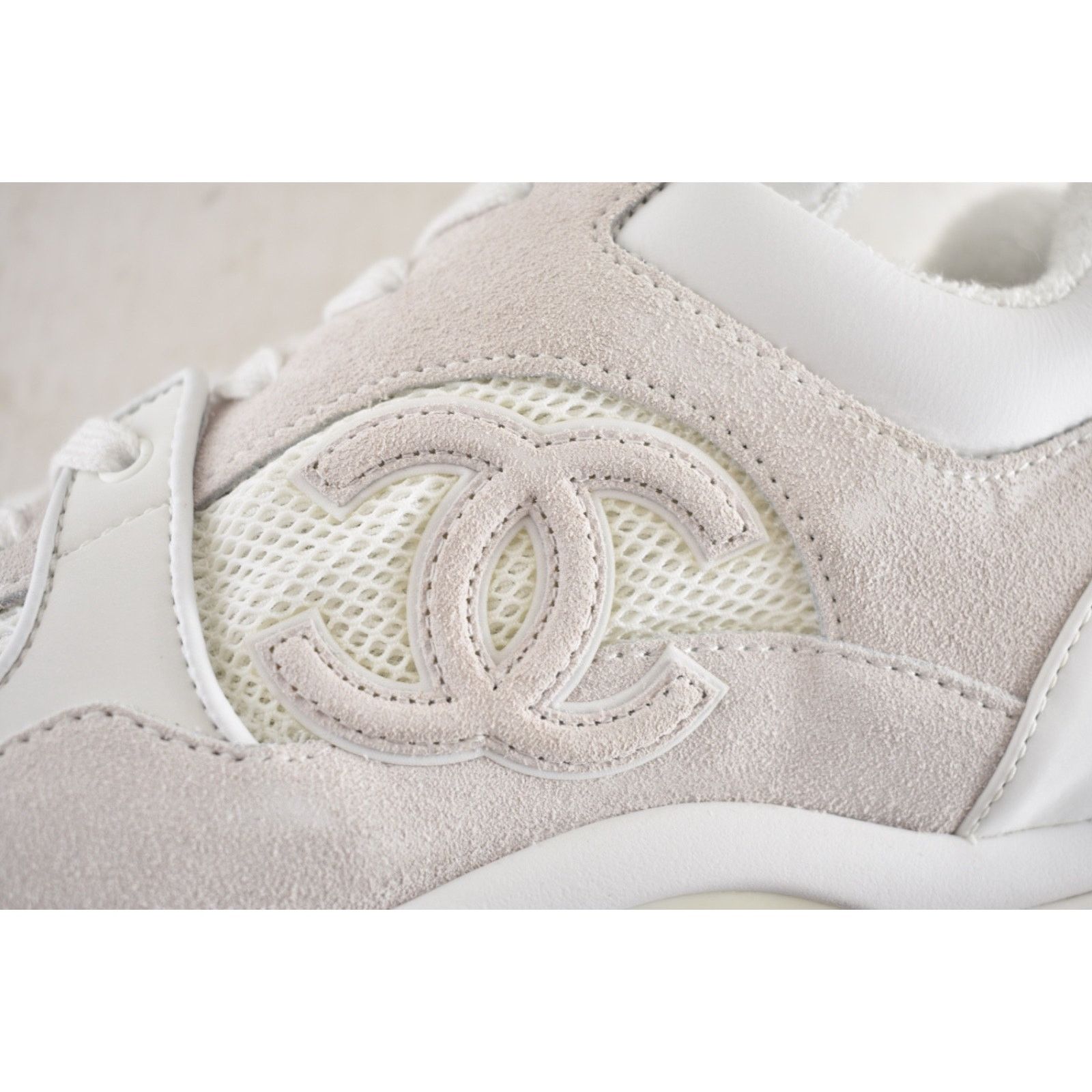 Chanel Chanel 20P Mens Triple White Mesh CC Logo Trainer Sneaker 11 Size US 11 / EU 44 - 11 Thumbnail