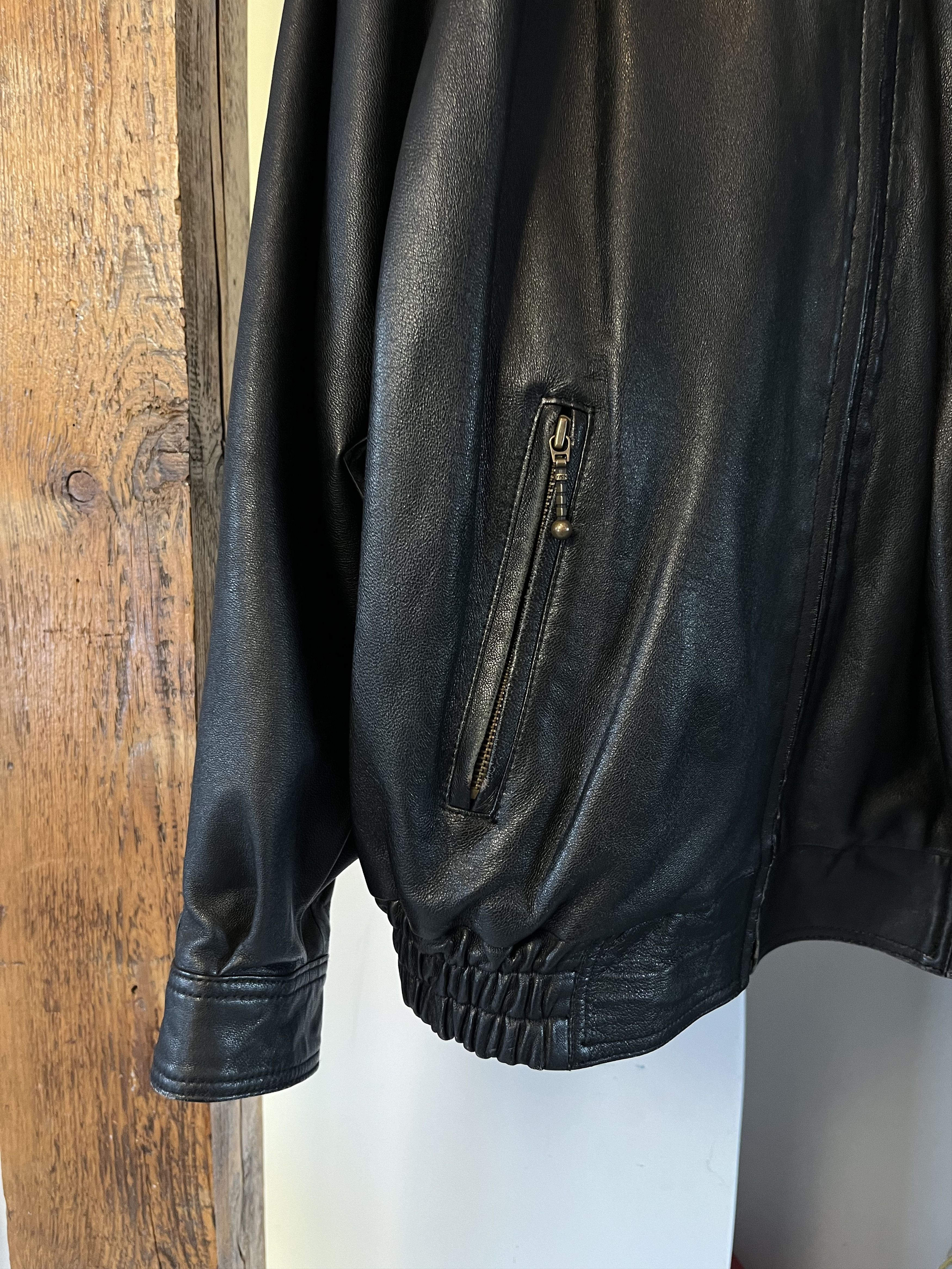 Vintage 90s Real Leather Opium Oversized Jacket Size US XL / EU 56 / 4 - 7 Thumbnail