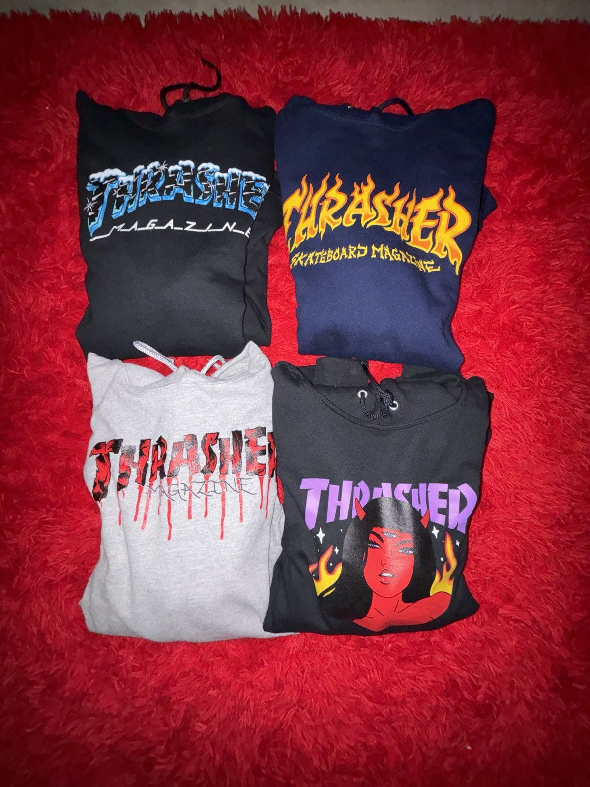 image of 4 New Thrasher Hoodies in Mix, Men's (Size XL)