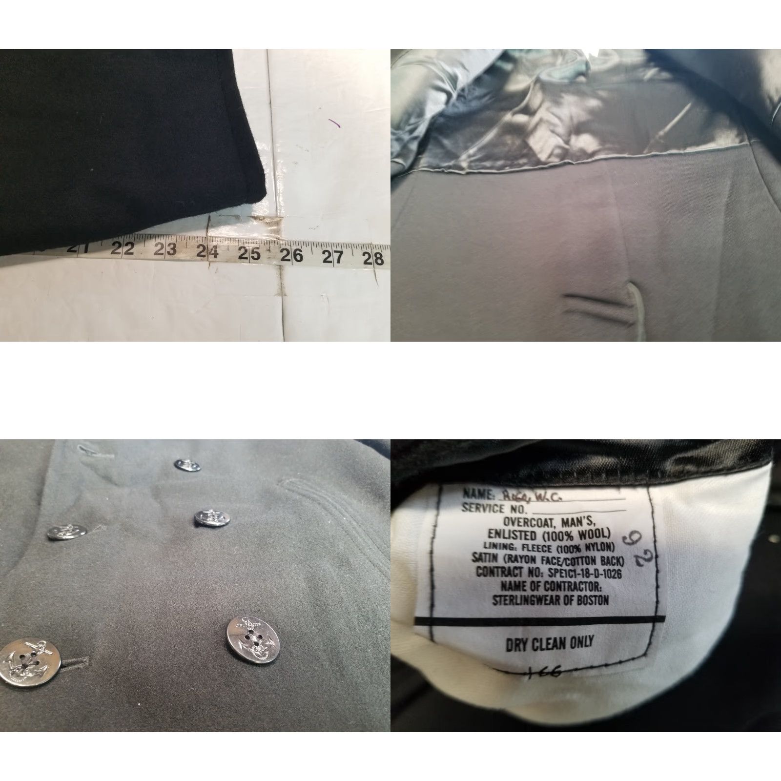 Vintage Defense Logistics Agency Men Overcoat Coat Wool Black 40S Lined Nylon Dry Clean Only Regular Modern Outdoor 40 Chest Mens Size US XXS / EU 40 - 8 Thumbnail
