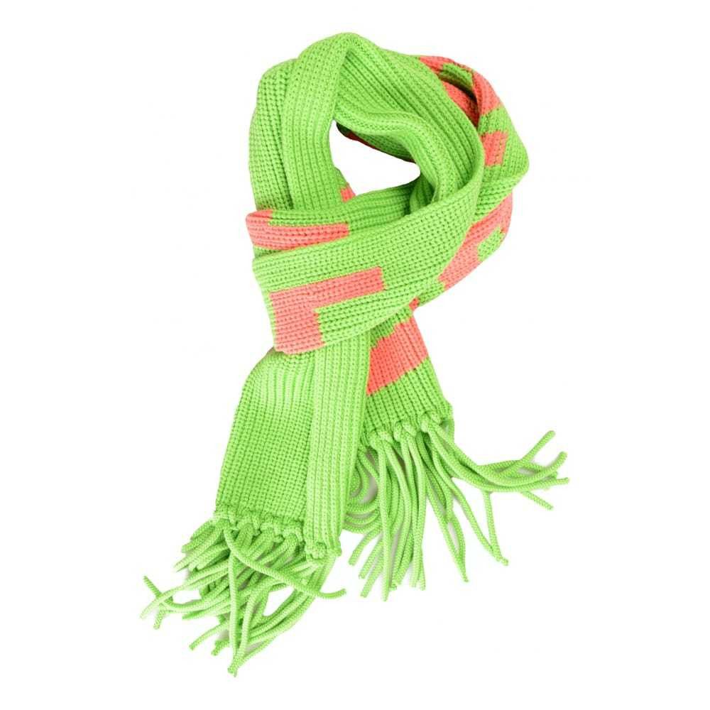 Versace o1y0226 Size : OS / Logo Wool Scarf in Green/Pink Size ONE SIZE - 1 Thumbnail