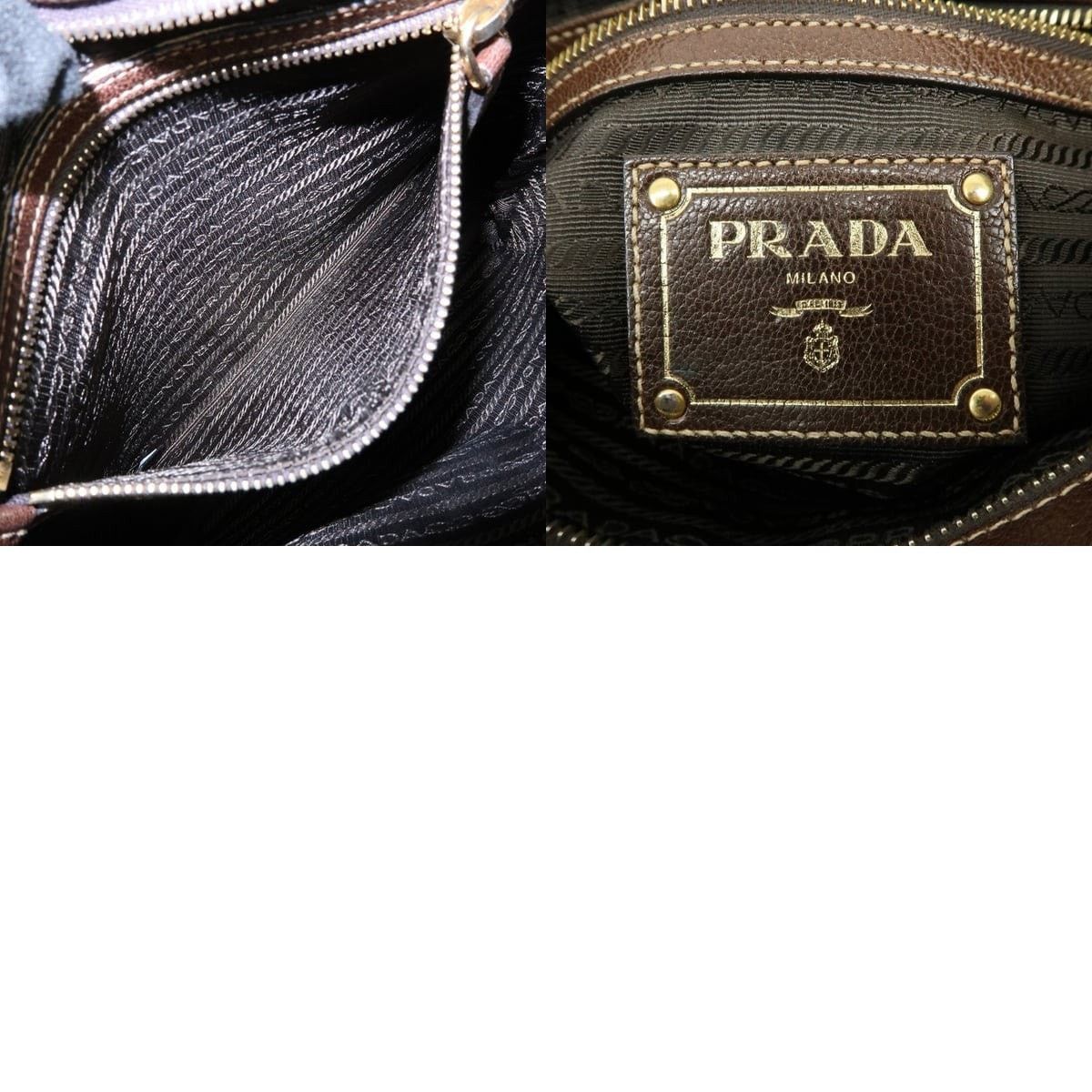 Prada Prada Logo Jacquard Leather Crossbody Bag Brown Size ONE SIZE - 8 Thumbnail