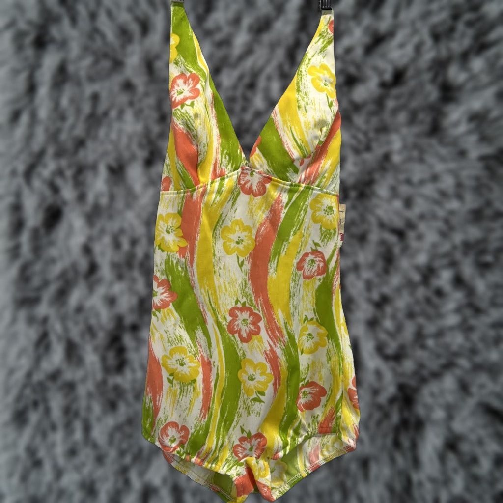 Vintage NEW! Vintage Surf Togs Mod One Piece Swimsuit Sz 16 NOS Pinup RARE 60’s Size ONE SIZE - 1 Thumbnail