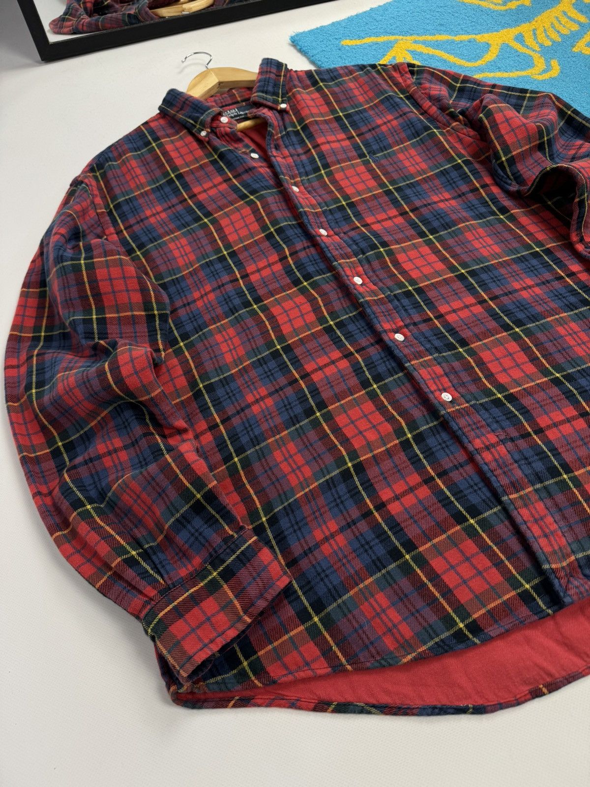 Ralph Lauren × Vintage Vintage 90’s Ralph Lauren Flannel Heavy Stripe Shirt Size US L / EU 52-54 / 3 - 2 Thumbnail