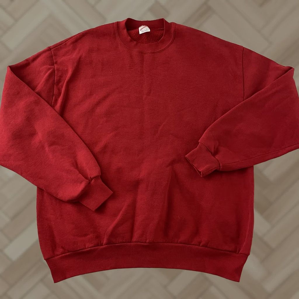 Jerzees VINTAGE Jerzees Crewneck Pullover Sweatshirt Men Large Red Shirt Mens Large Red Jerzees Crewneck Pullover Sweatshirt Red Size US L / EU 52-54 / 3 - 1 Thumbnail
