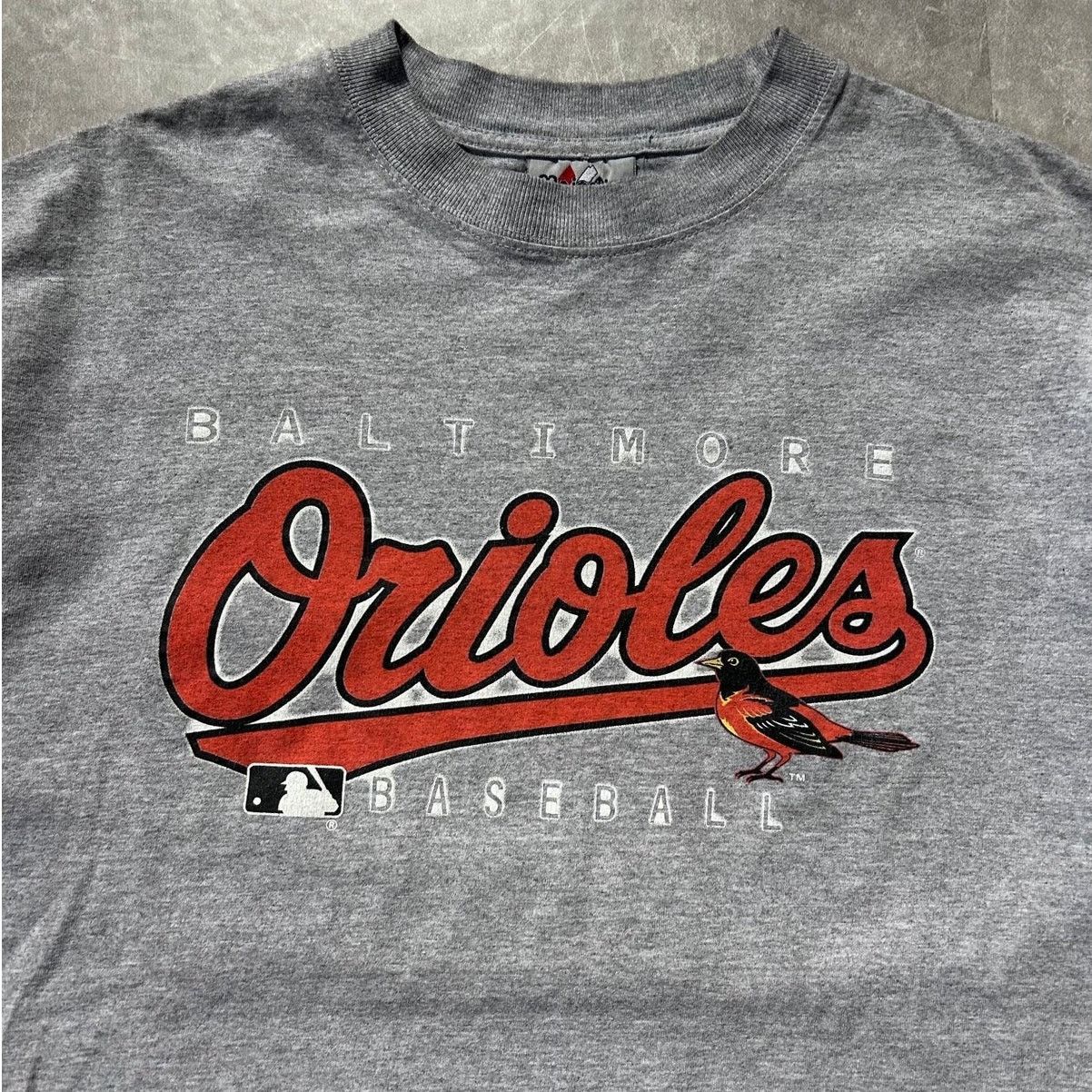 Majestic 90s Vintage Baltimore Orioles Script Grey T Shirt Size M Size US M / EU 48-50 / 2 - 2 Thumbnail