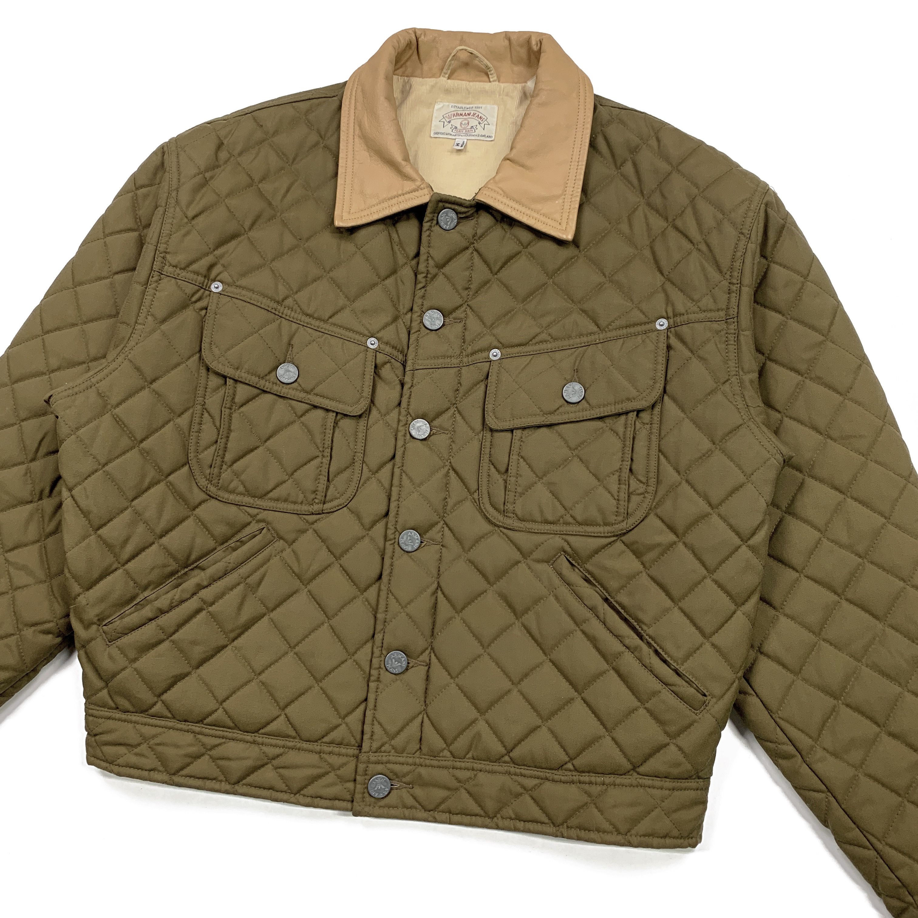 Armani 90s Quilted Nylon Trucker Jacket Size US M / EU 48-50 / 2 - 3 Thumbnail