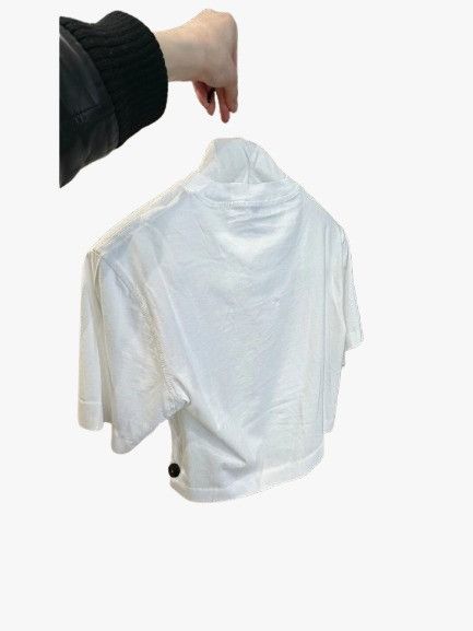 Off-White o1mle0425 Thick Need Space Crop T-Shirt in White Size M / US 6-8 / IT 42-44 - 2 Thumbnail