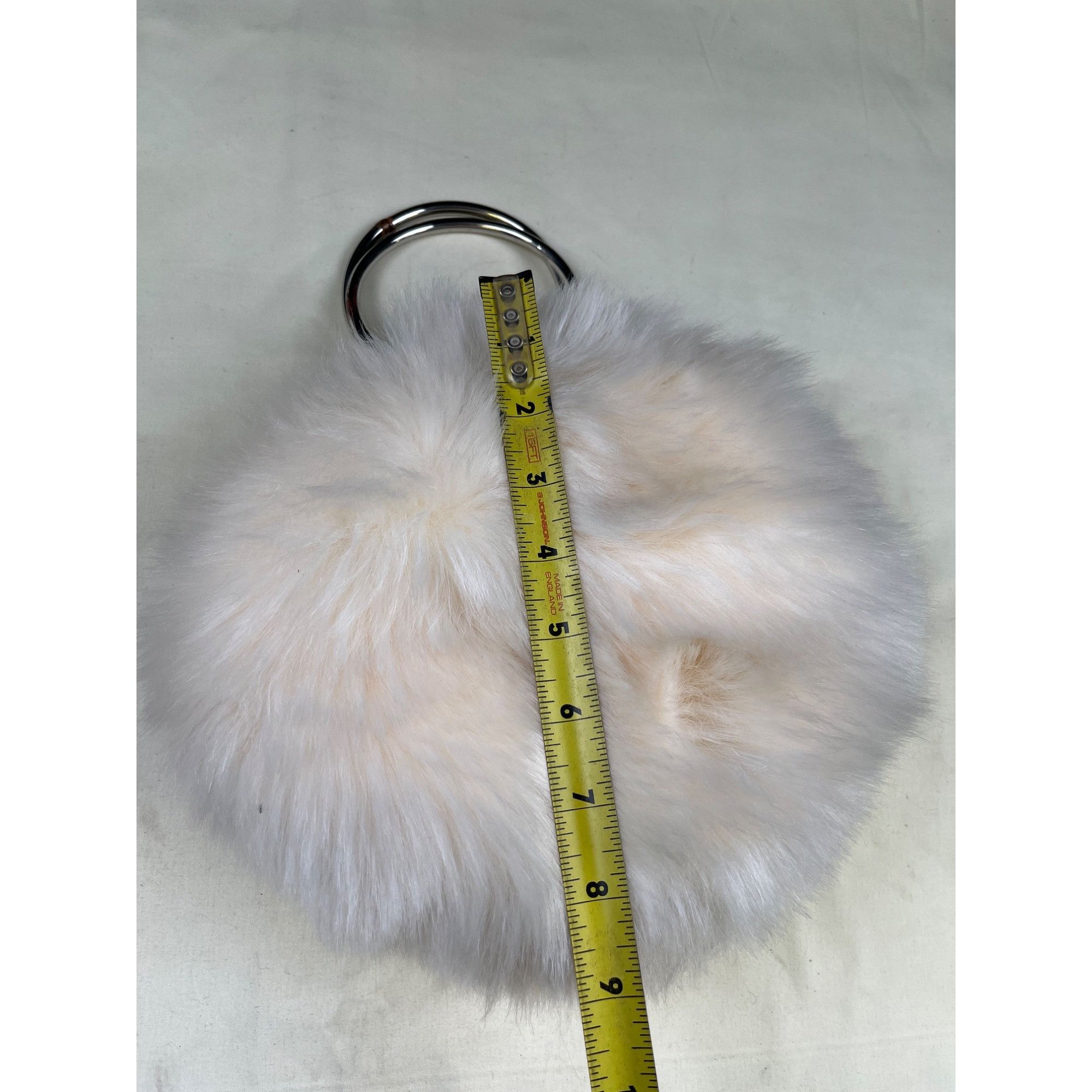 Other Forever21 Women's White Fluffy Faux Fur Metal Handles Mini B Size ONE SIZE - 4 Thumbnail