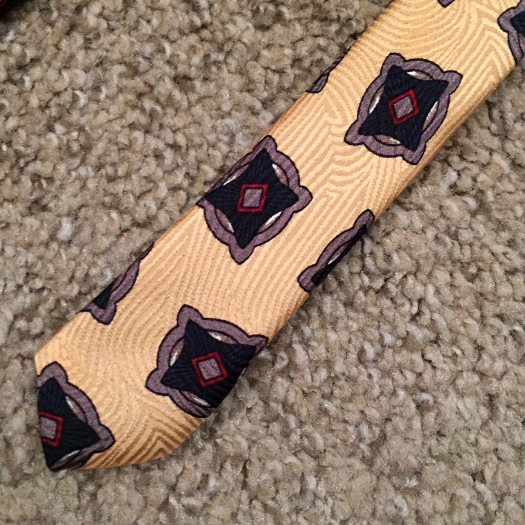 Robert Talbott Robert Talbott Neck Tie Beige Geometric Silk USA Tie Pointed 100% Silk Classic 57"-60" Men Beige US Vintage No Size ONE SIZE - 7 Thumbnail