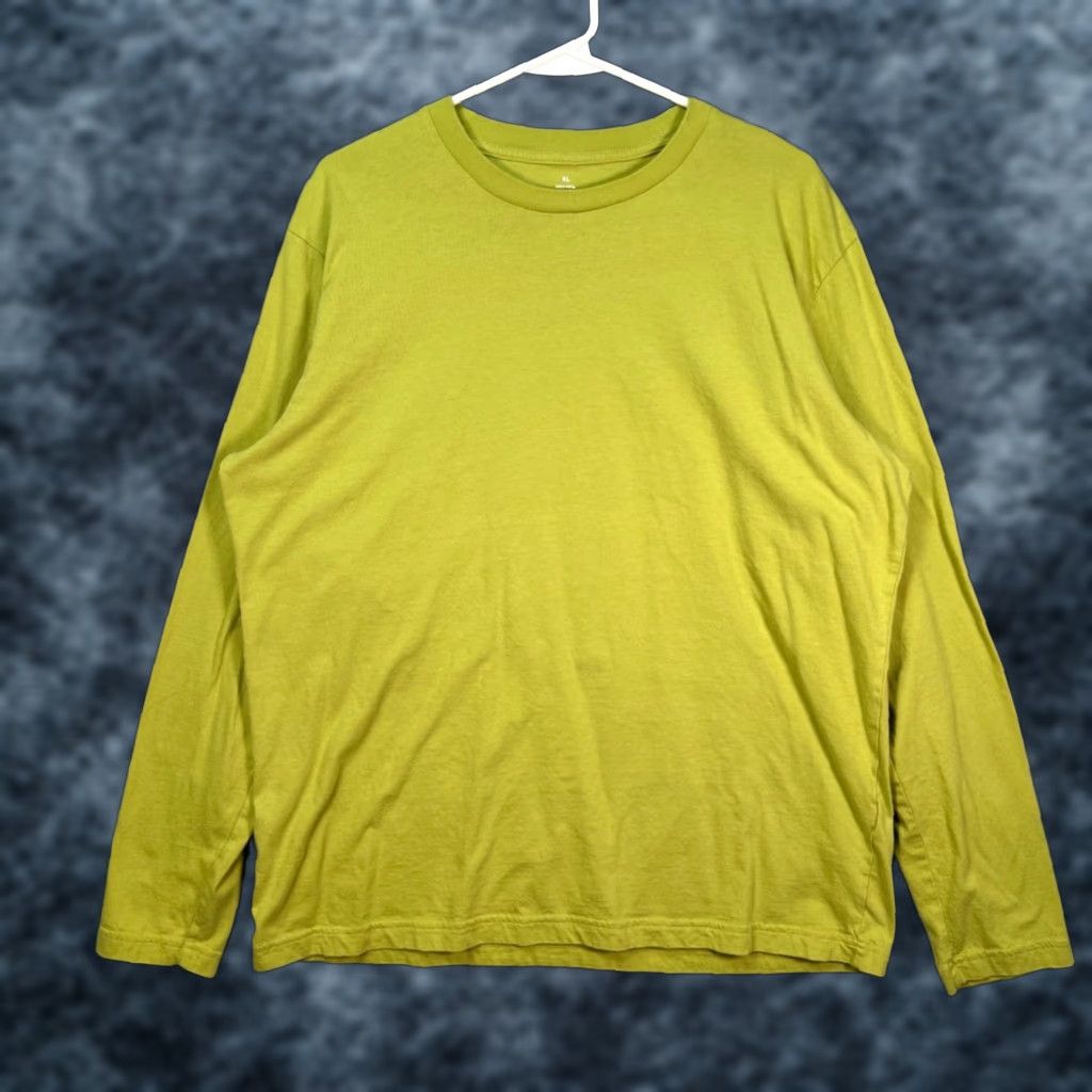 Muji VINTAGE Muji Womens XL Lime Green Long Sleeve T-Shirt 100% Cotton Casual Green Womens XL T-Shirt 90s? Size XL / US 12-14 / IT 48-50 - 1 Thumbnail