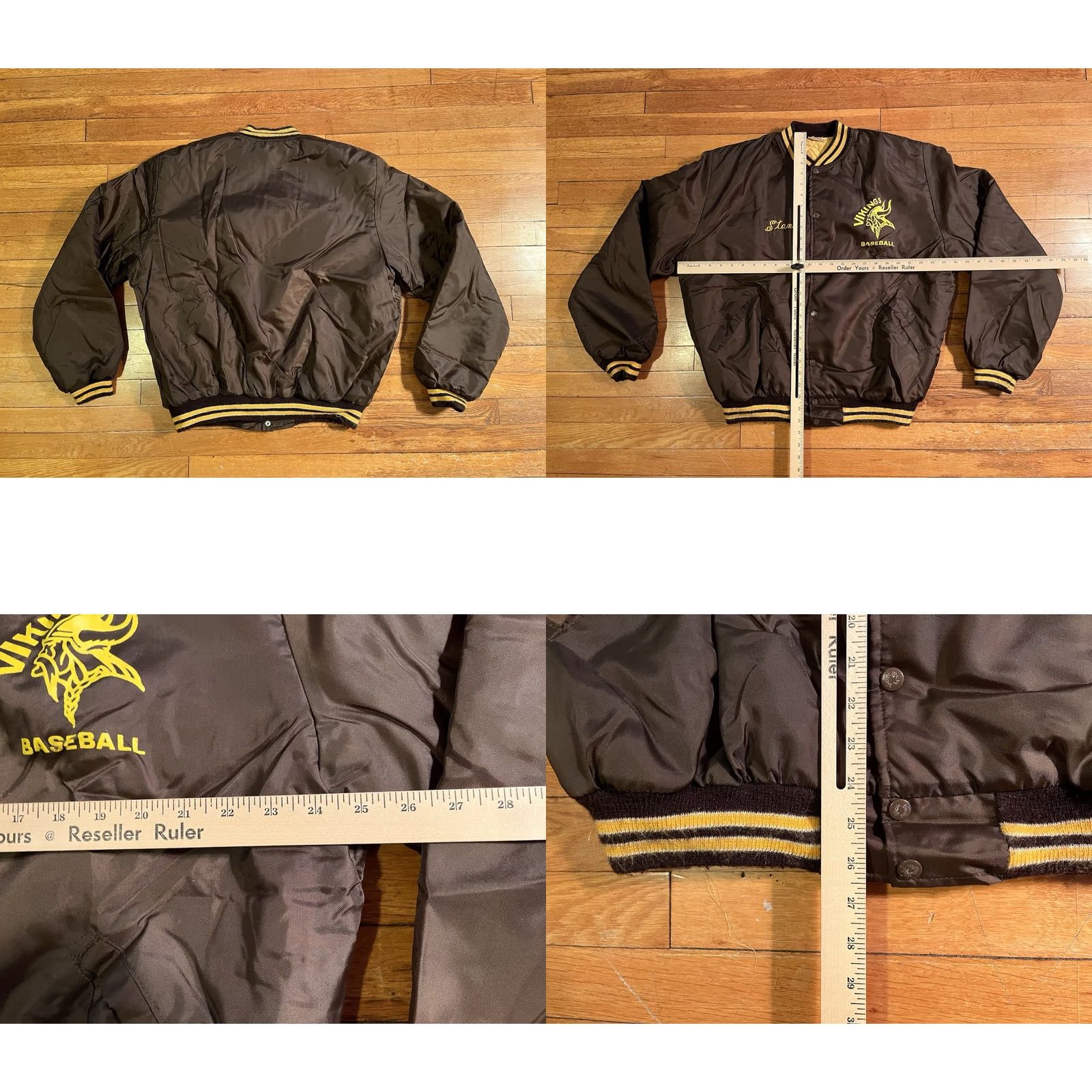Vintage VINTAGE Birdie Vikings Baseball Satin Bomber Jacket Men’s XL Brown Quilt Lined Size US XL / EU 56 / 4 - 8 Thumbnail