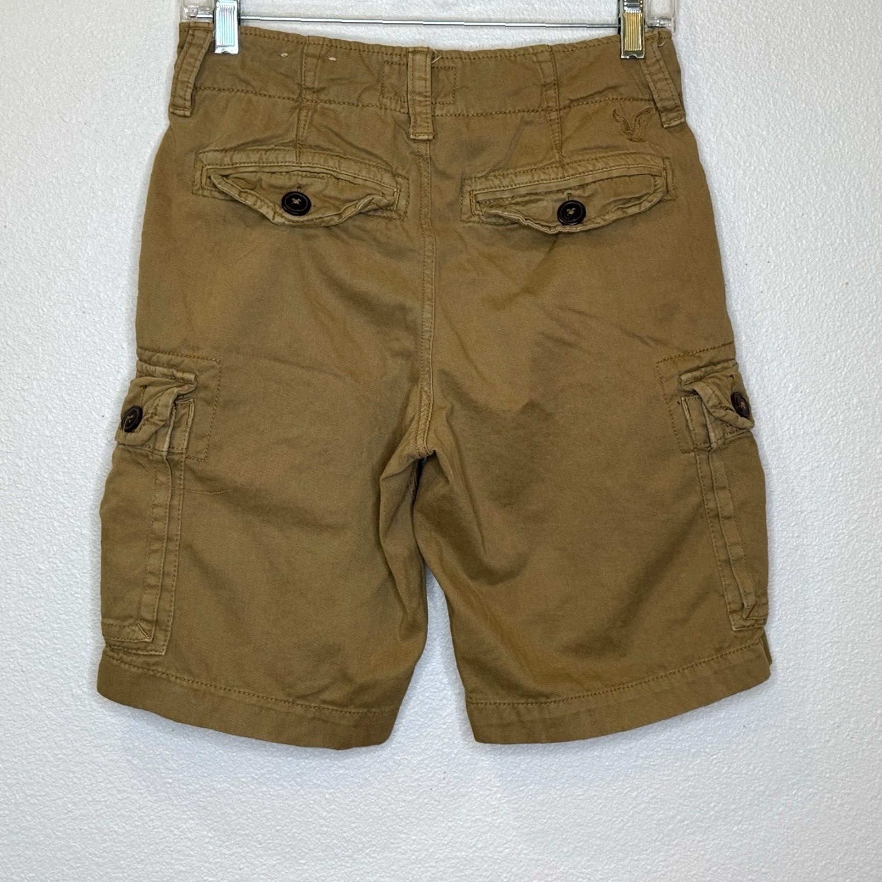 American Eagle Outfitters American Eagle Cargo Shorts Mens 26 Dark Khaki Brown 100% Cotton Classic Size US 26 / EU 42 - 4 Thumbnail