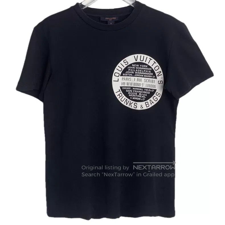 Louis Vuitton Louis Vuitton Black disc logo printed cotton crewneck T-sh Size US M / EU 48-50 / 2 - 1 Thumbnail