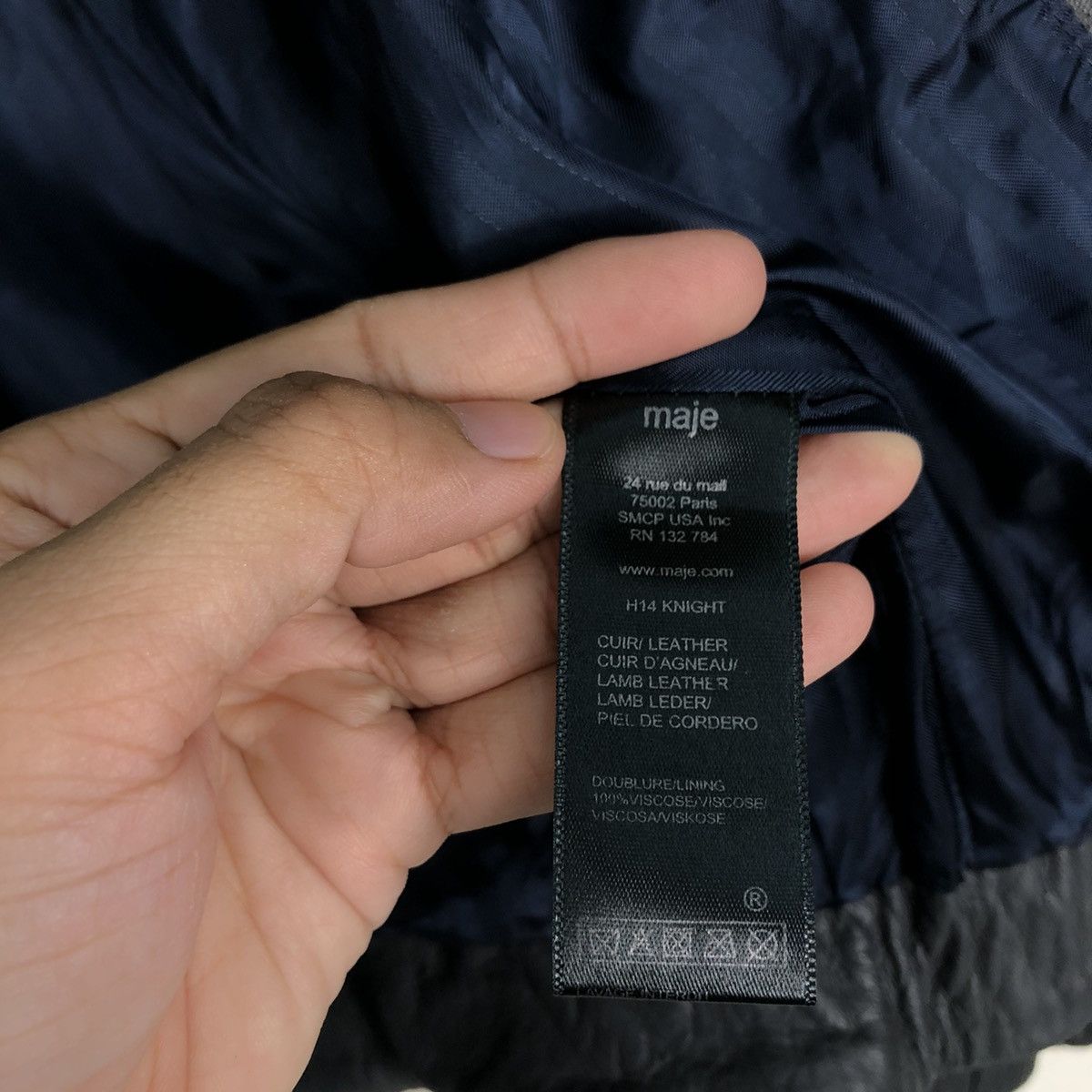 Japanese Brand 📌Cropped Biker Leather Jacket Pleated Maje Bondage Design Size XS / US 0-2 / IT 36-38 - 20 Thumbnail