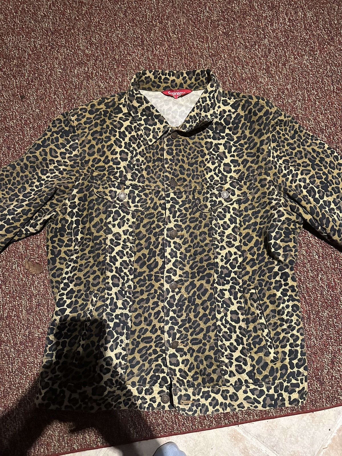 Supreme Supreme Leopard Denim Trucker Jacket Size US XL / EU 56 / 4 - 4 Thumbnail
