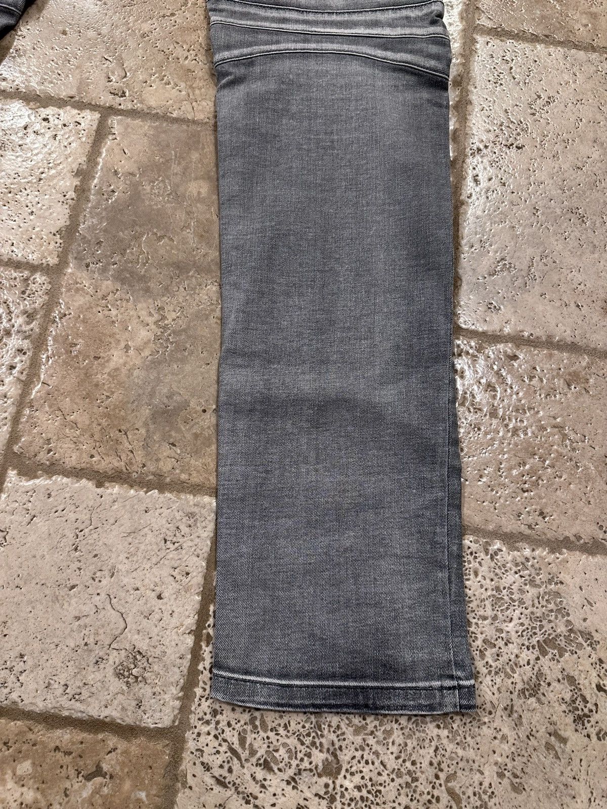 Balmain Balmain OG Grey Wash Houndstooth / Stars Biker Denim Jeans Size US 34 / EU 50 - 7 Thumbnail